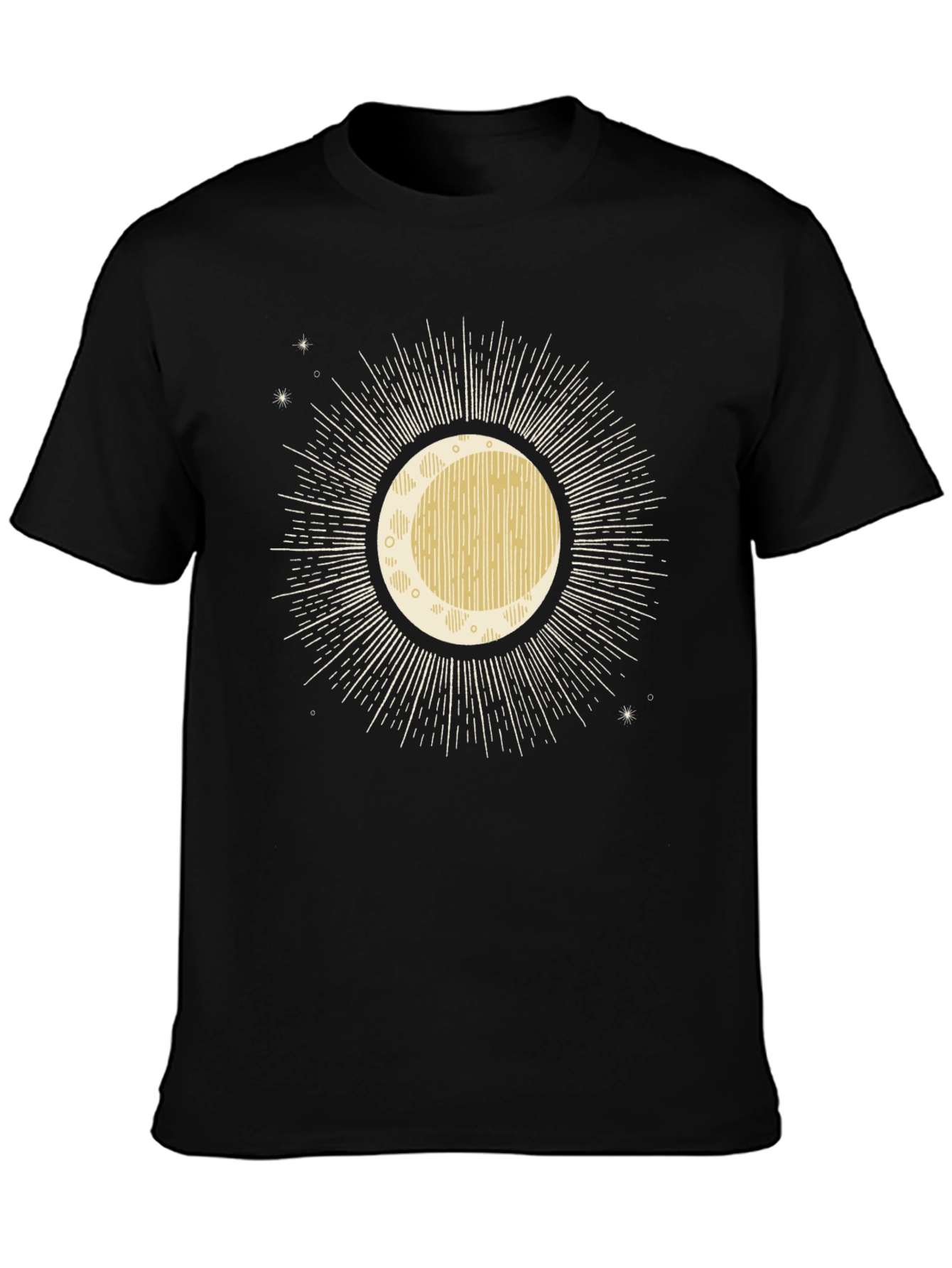 Black Celestial Moon Graphic Tee - Black view 3