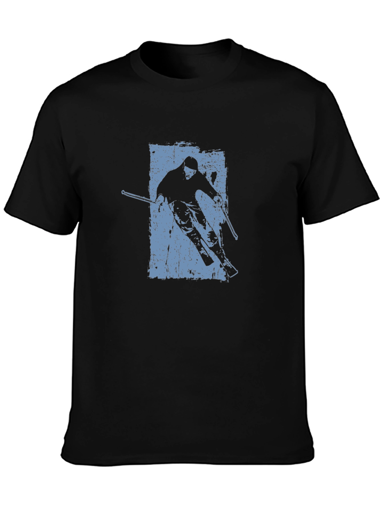 Black Skiing Silhouette Graphic Tee view 3