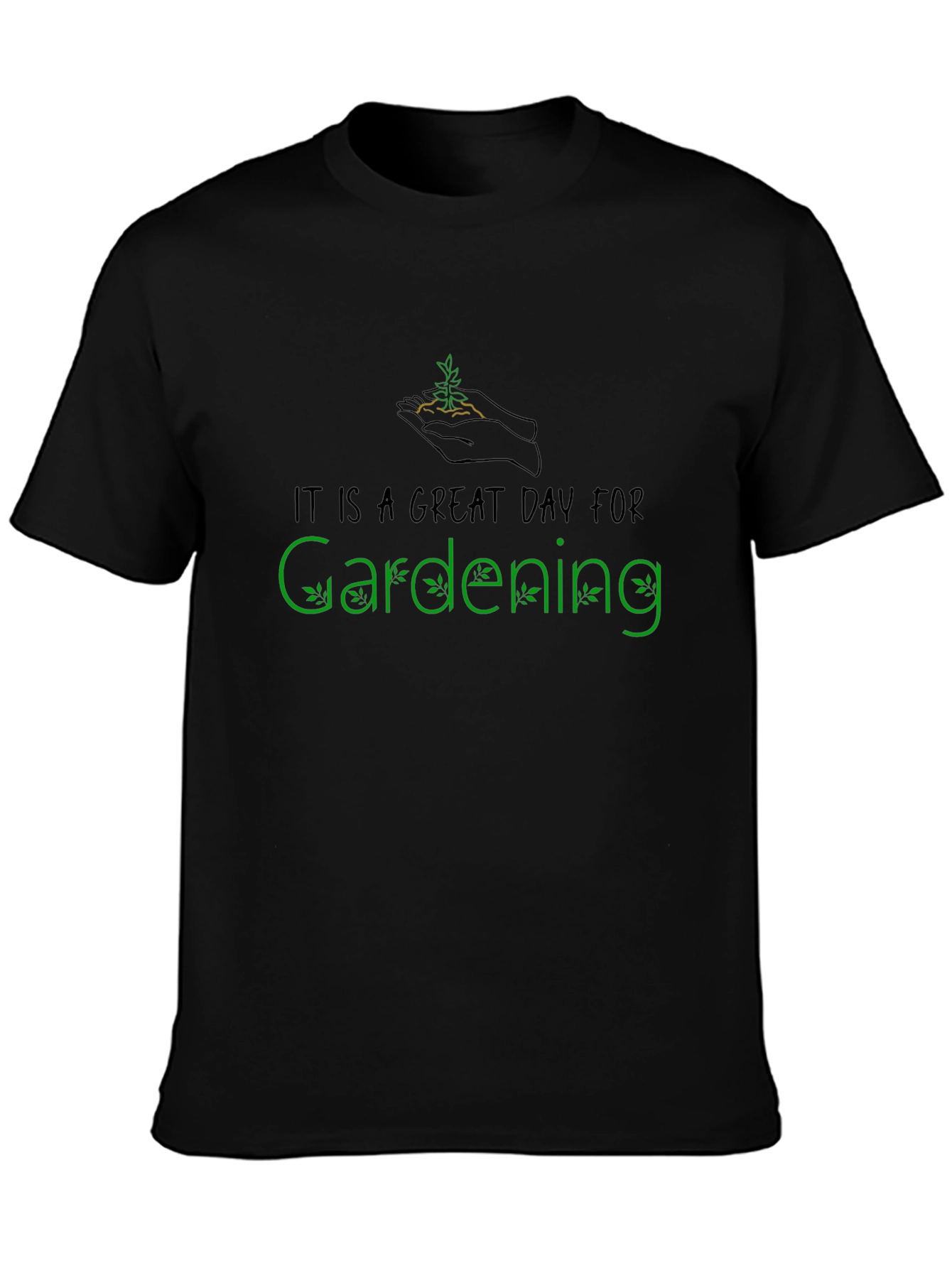 Black Gardening Day T-Shirt view 3