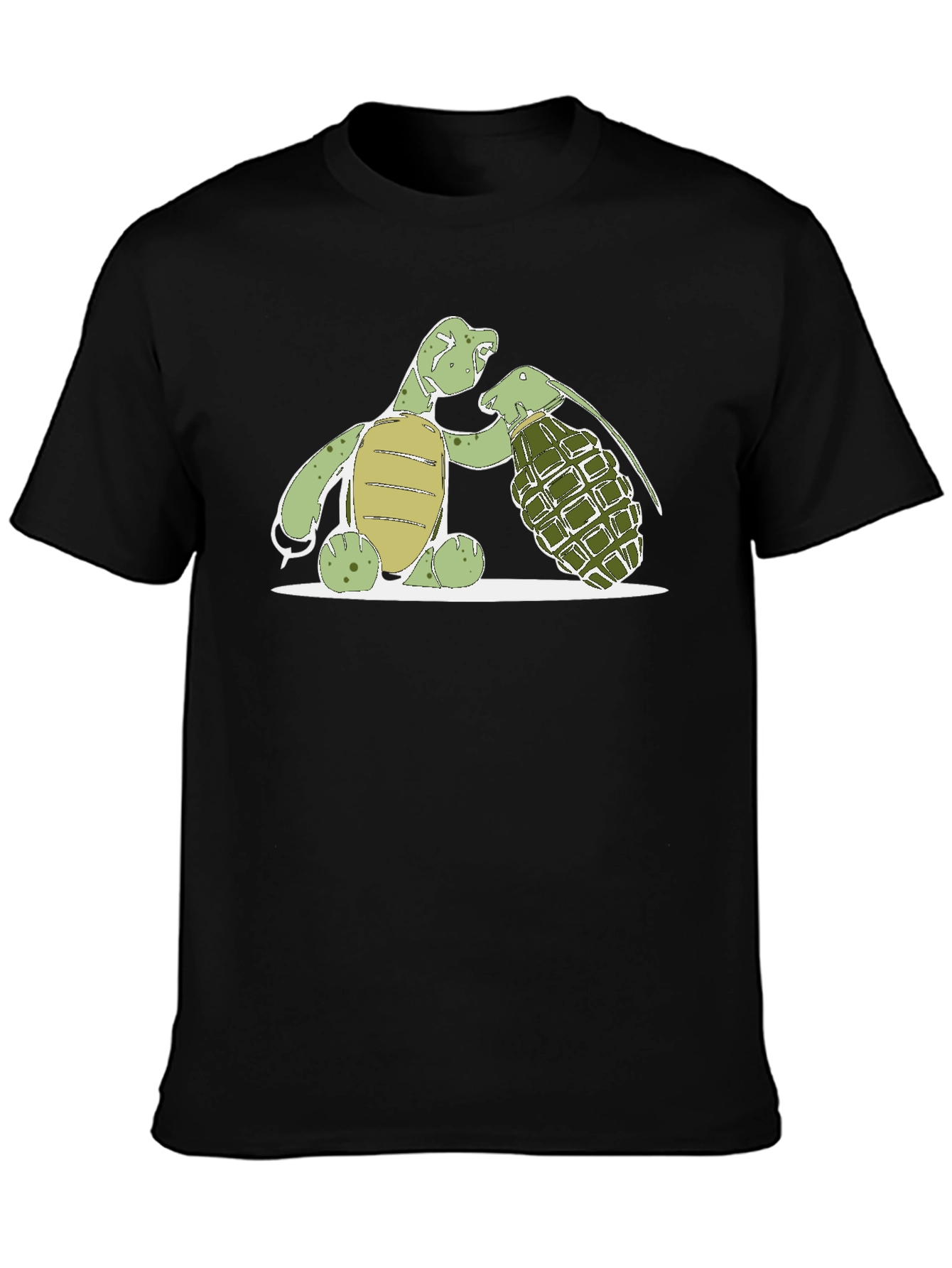 Black Turtle Grenade Graphic T-Shirt view 3