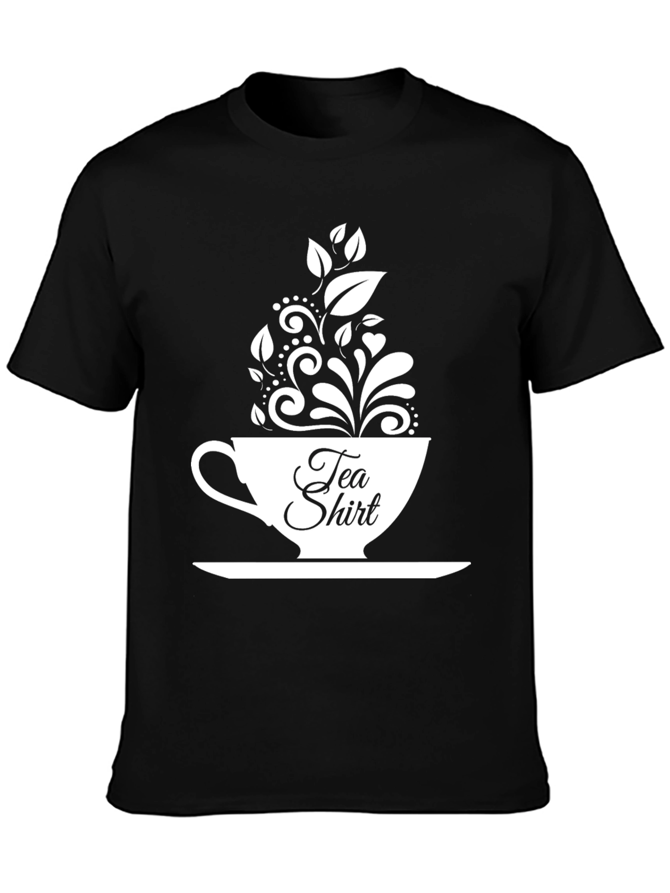 Black Tea Shirt Graphic Tee - Black Cotton Blend view 3