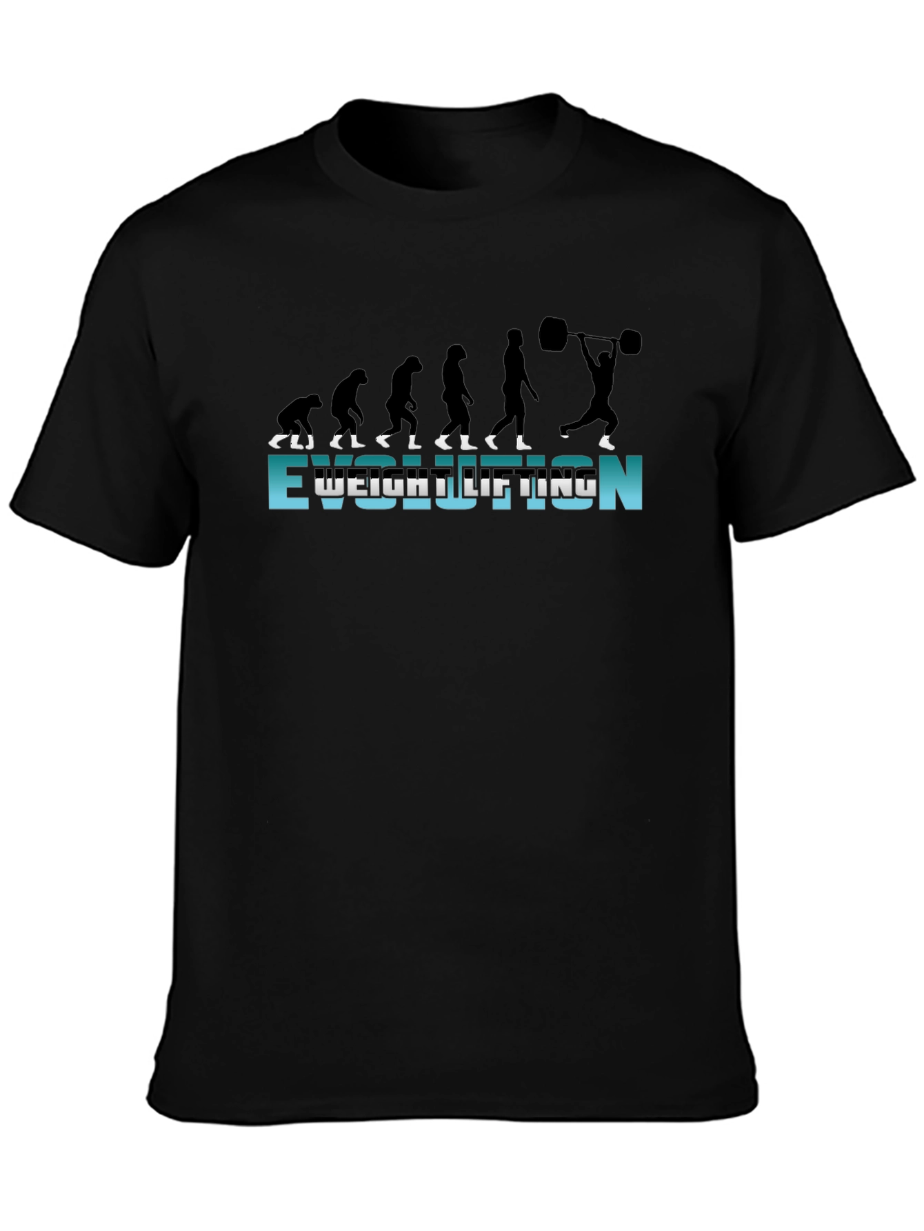 Black Weightlifting Evolution Graphic T-Shirt - Black view 3