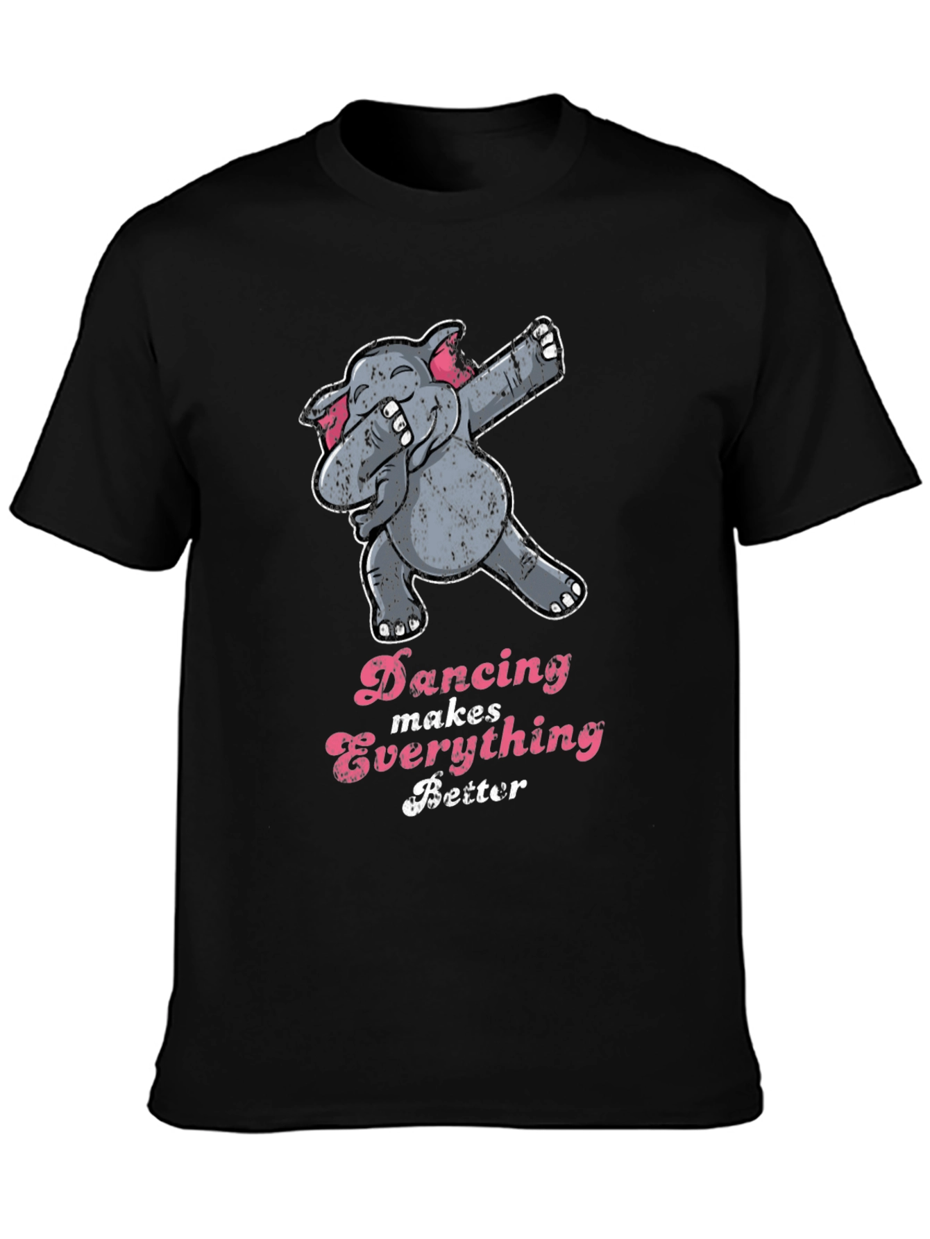 Black Dancing Elephant Graphic Tee - Makes Everything Better! view 3