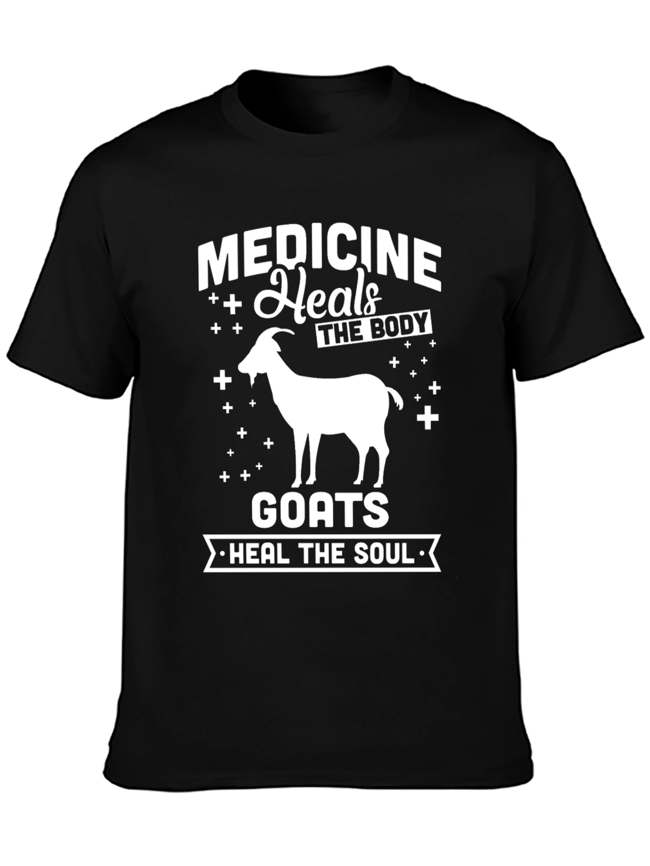 Black Medicine Heals, Goats Heal T-Shirt view 3