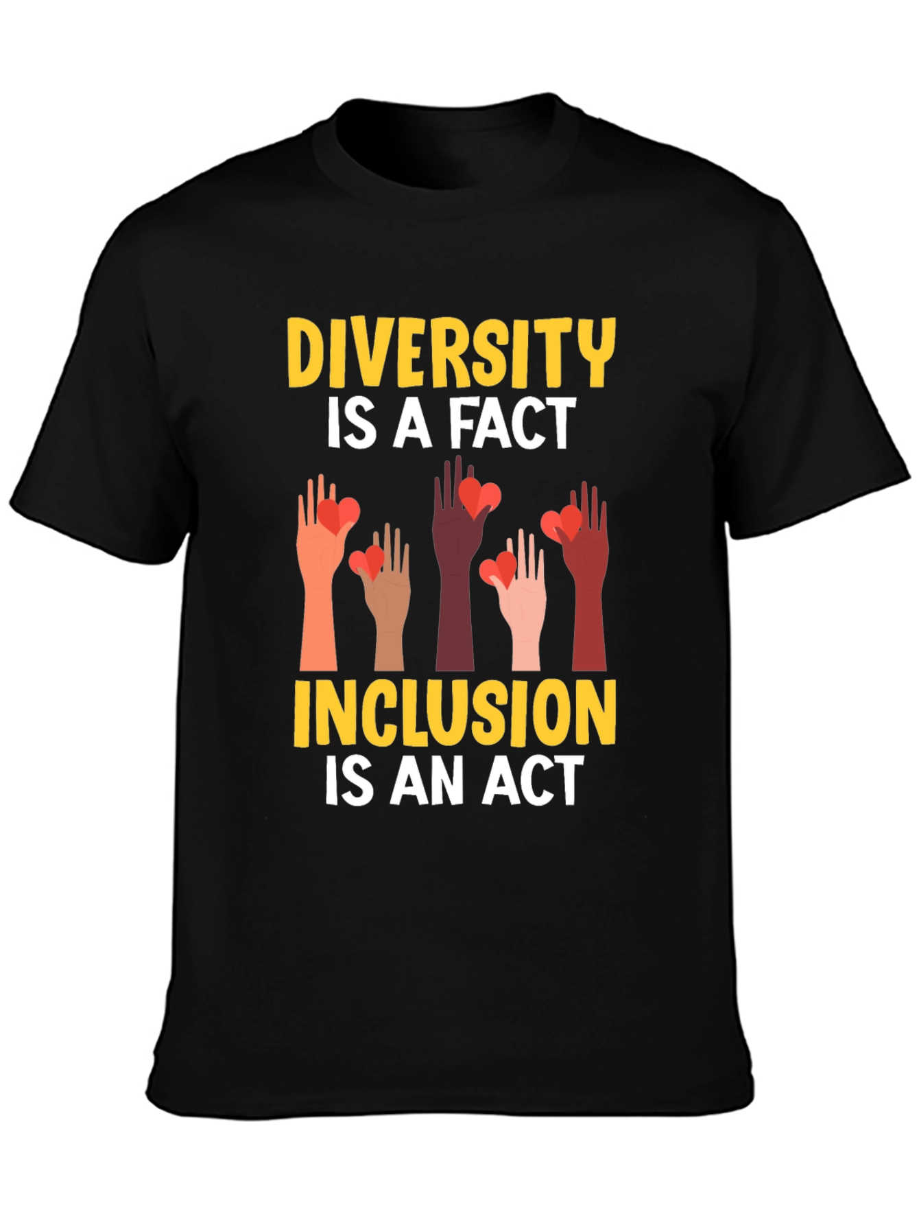 Black Diversity Inclusion T-Shirt view 3