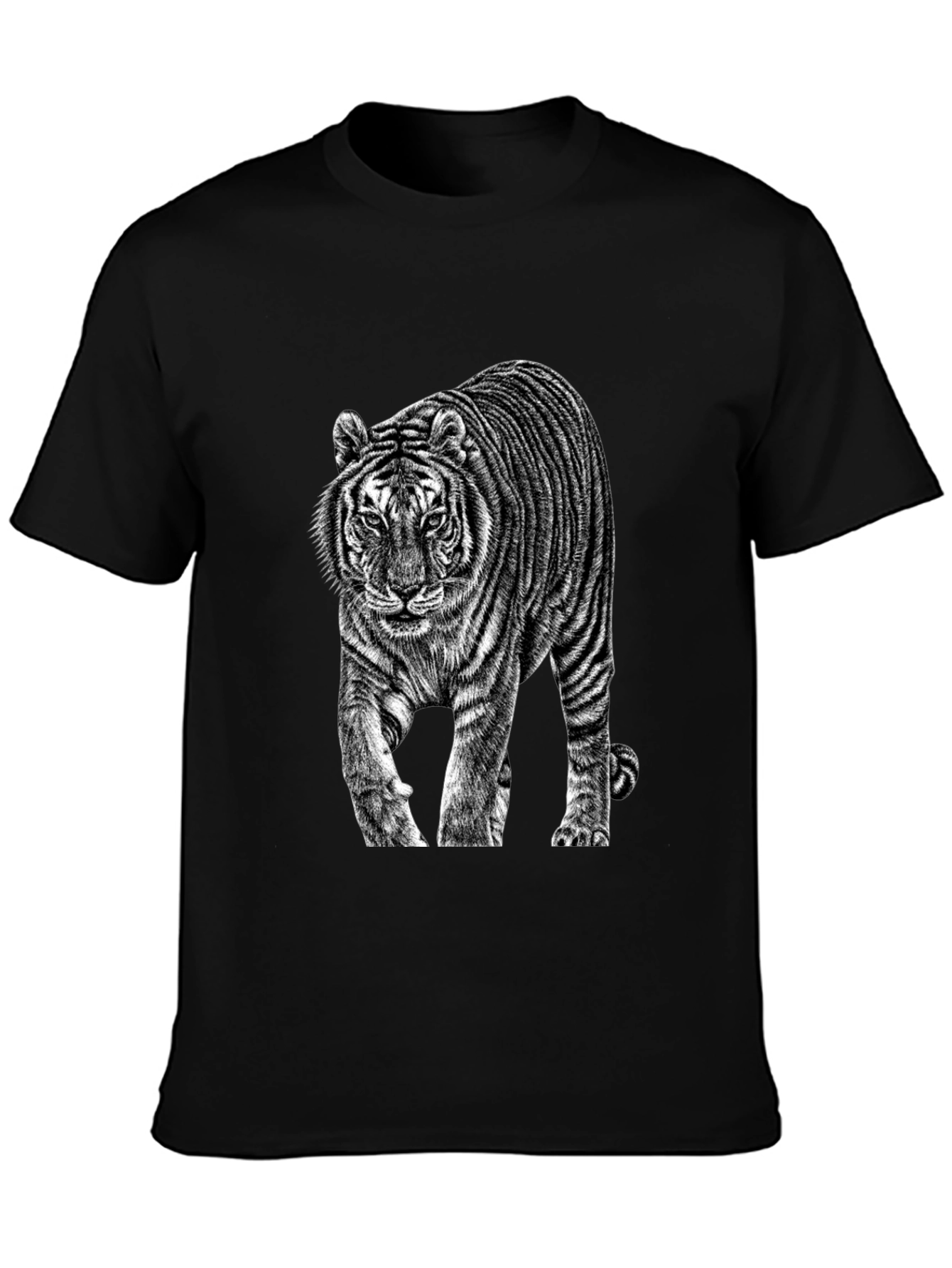 Black Tiger Graphic Black T-Shirt view 3