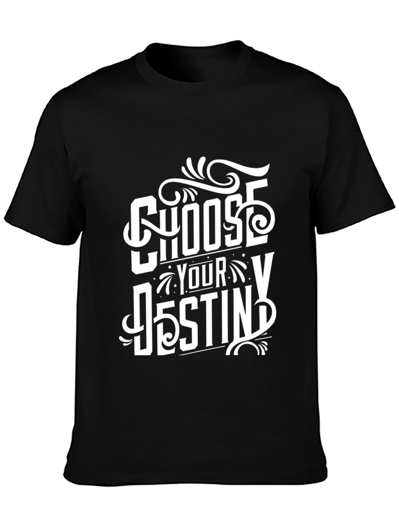 Black Choose Your Destiny Graphic Tee - Black Cotton T-Shirt view 3