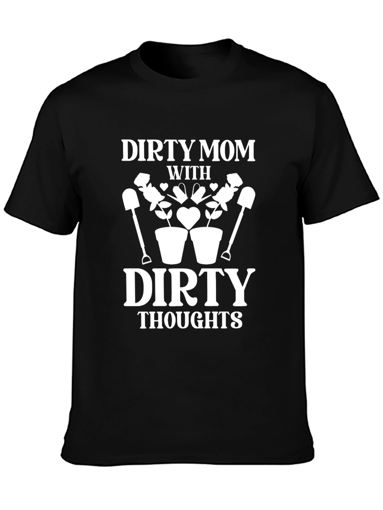 Black Dirty Mom Thoughts Graphic Novelty T-Shirt view 3
