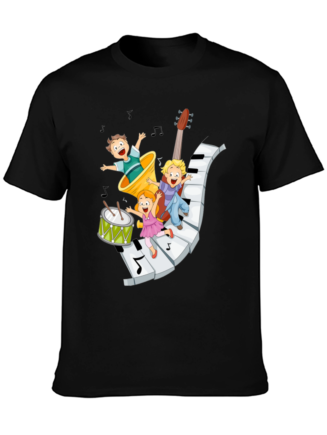 Black Musical Kids Graphic T-Shirt view 3