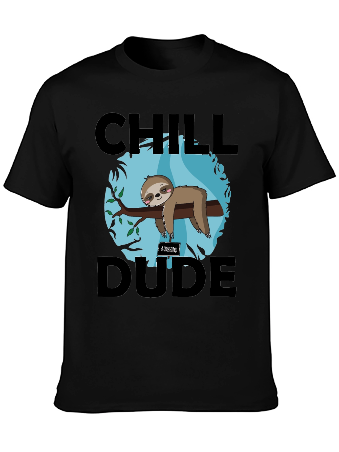 Black Chill Dude Sloth Graphic Tee view 3