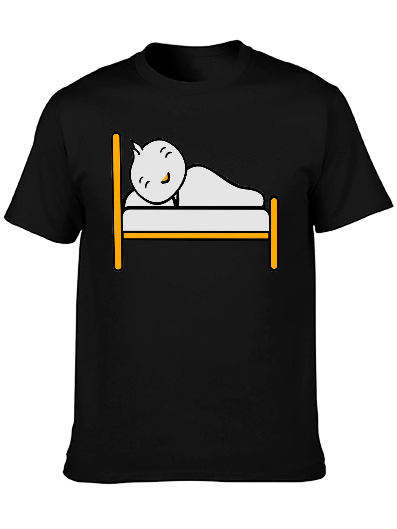 Black Sleepy Character Black T-Shirt view 3