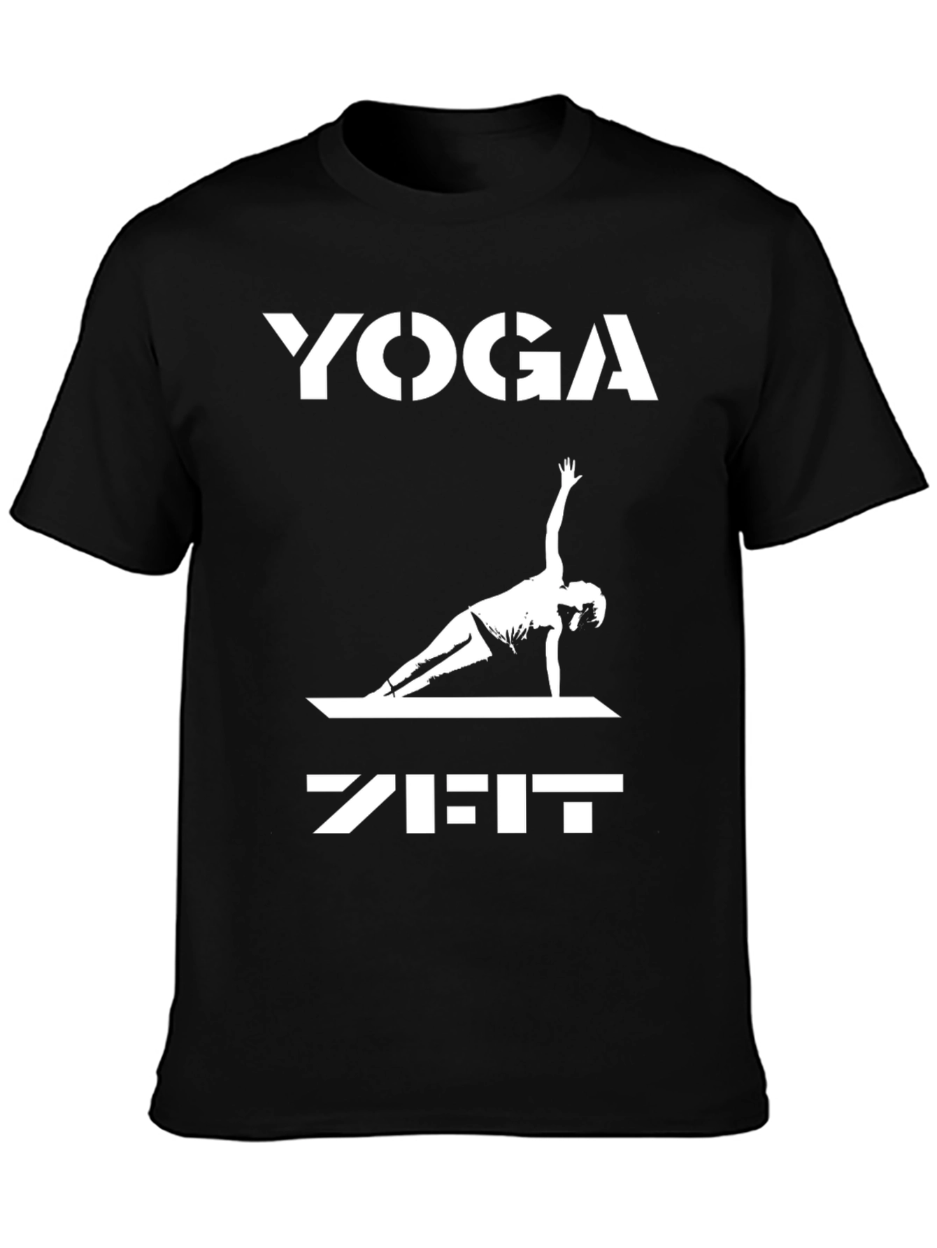 Black Yoga Zeit Graphic Tee - Black Cotton Blend view 3