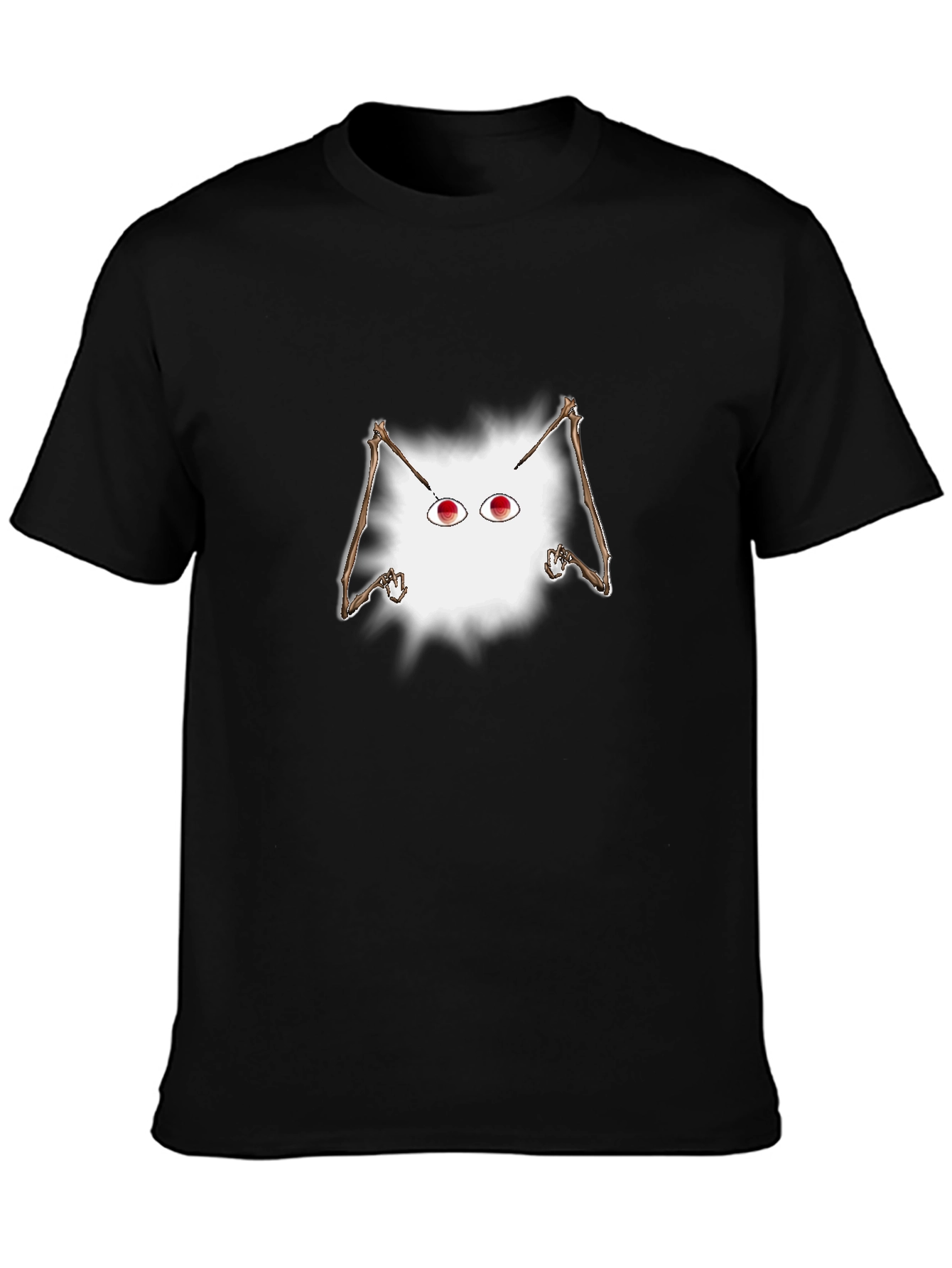 Black Eerie Eyes Graphic Tee - Unique Halloween Style view 3