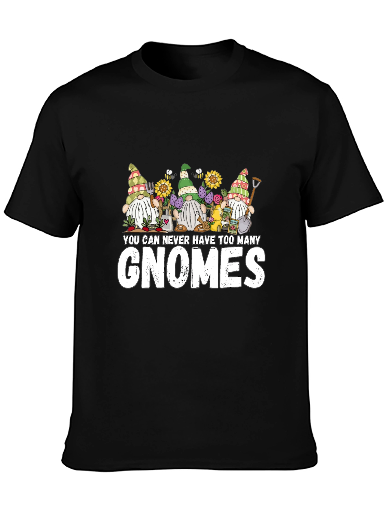 Black Gnome T-Shirt - You Can Never Have Too Many Gnomes view 3