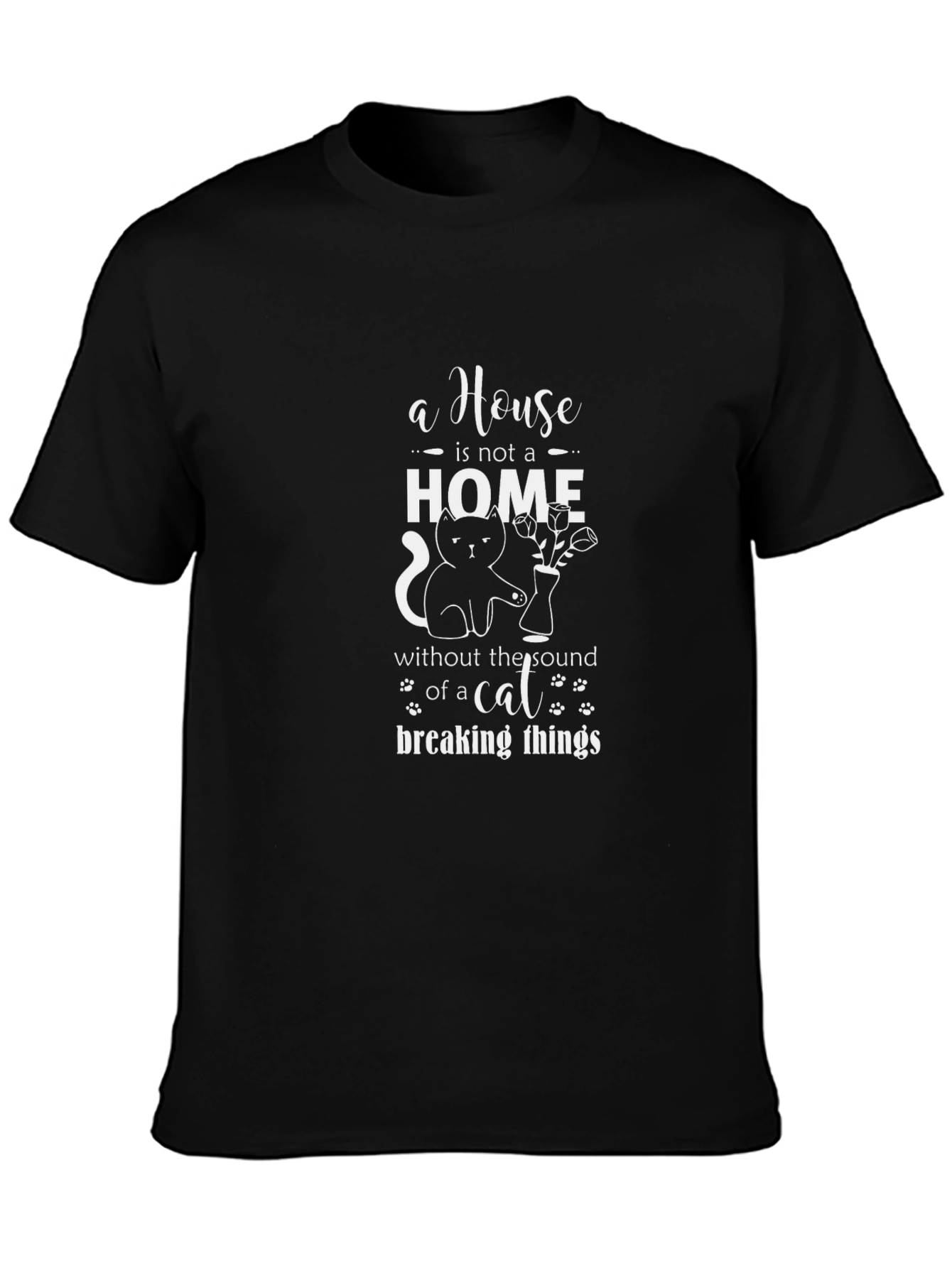 Black Cat Lover T-Shirt - Home Breaking Things Tee view 3