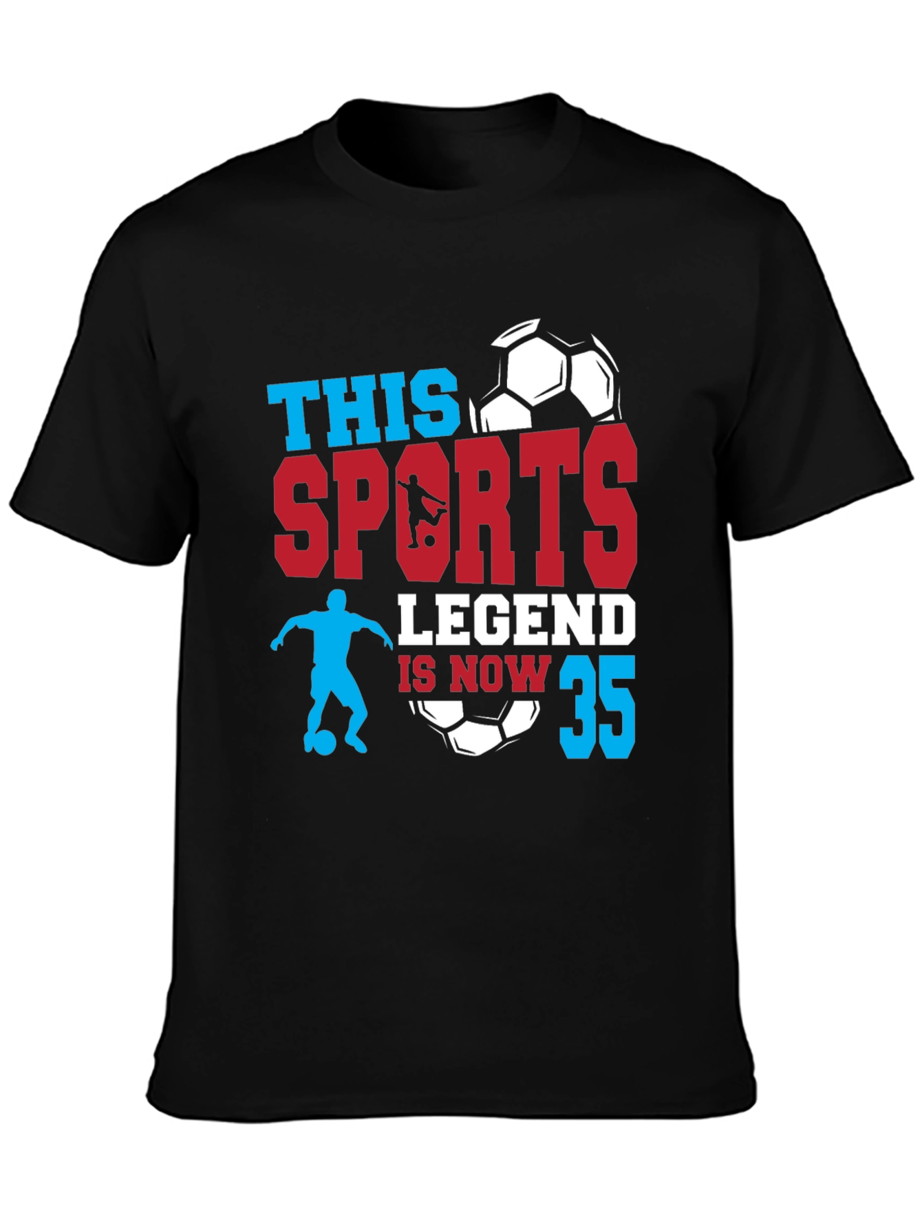 Black Sports Legend 35th Birthday Graphic T-Shirt view 3