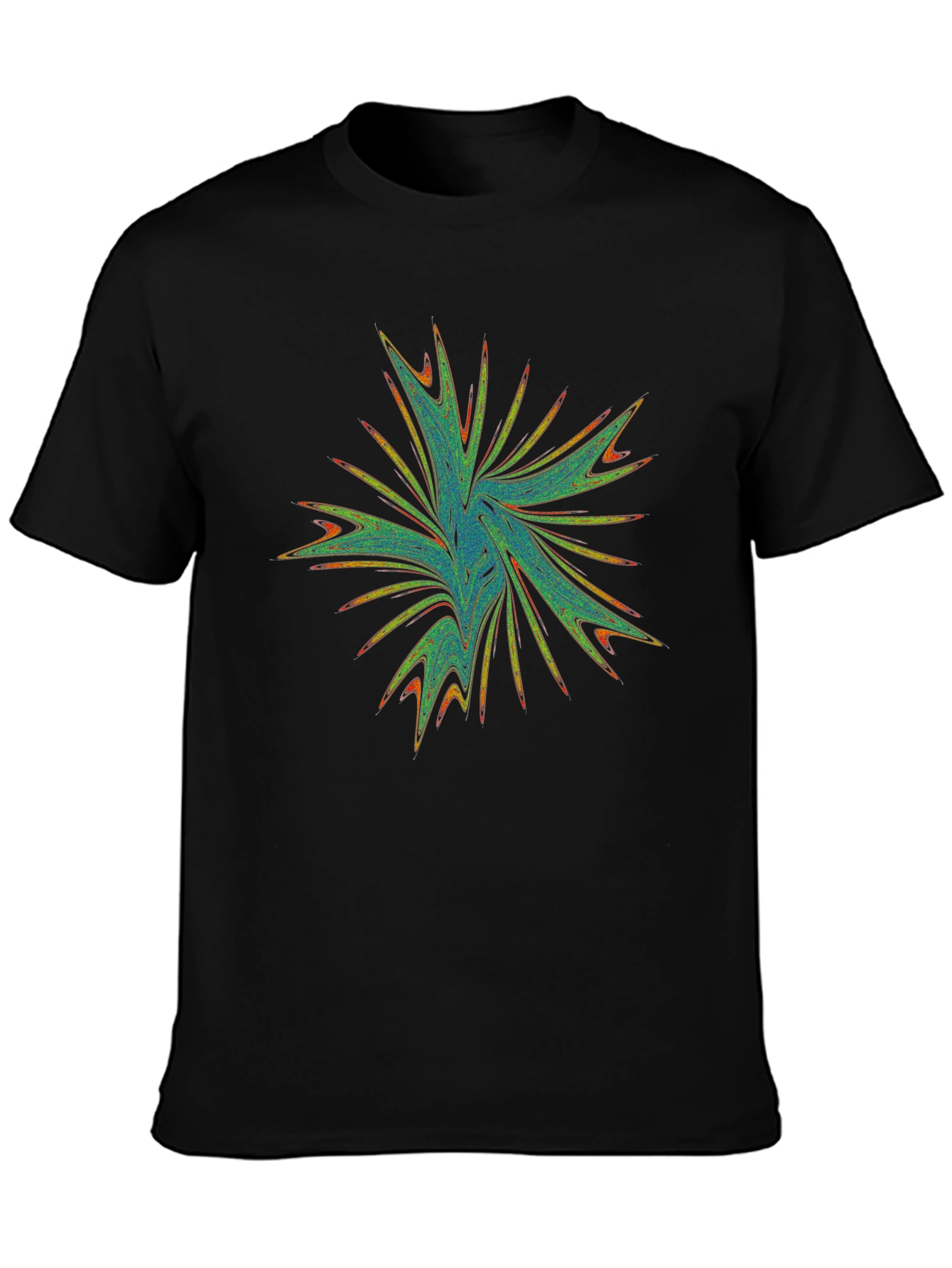 Black Abstract Graphic Print Black T-Shirt view 3