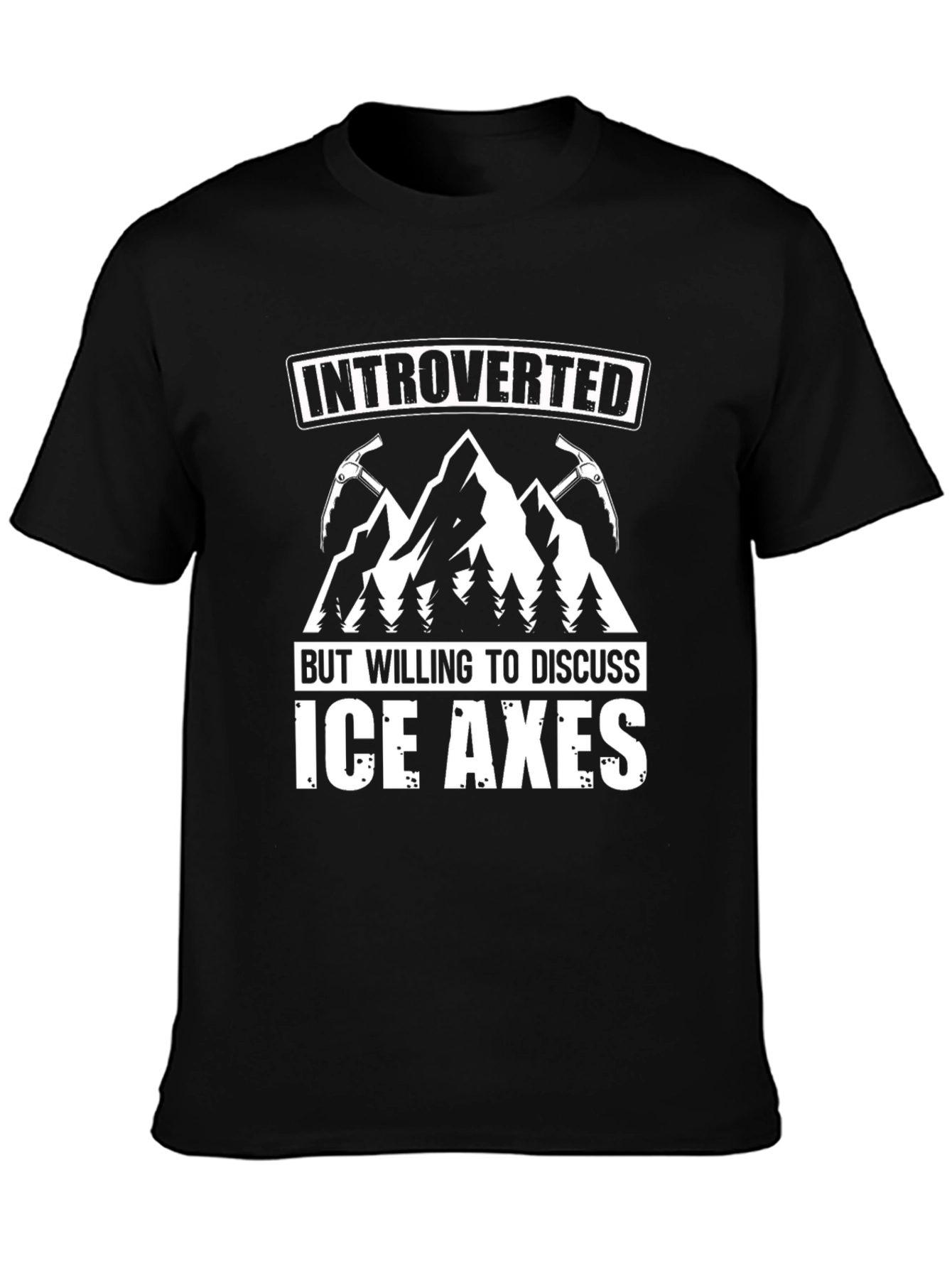 Black Introverted Ice Axes Black T-Shirt view 3