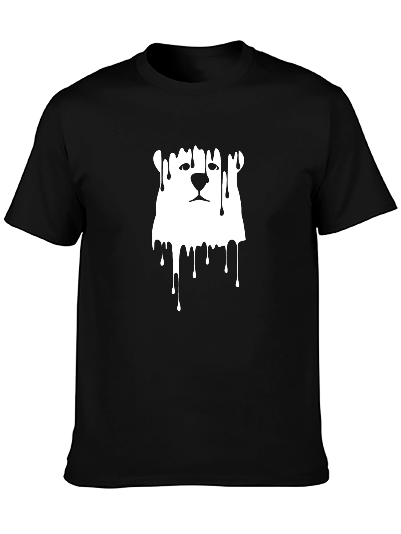 Black Dripping Bear Graphic T-Shirt - Men's Black Tee view 3
