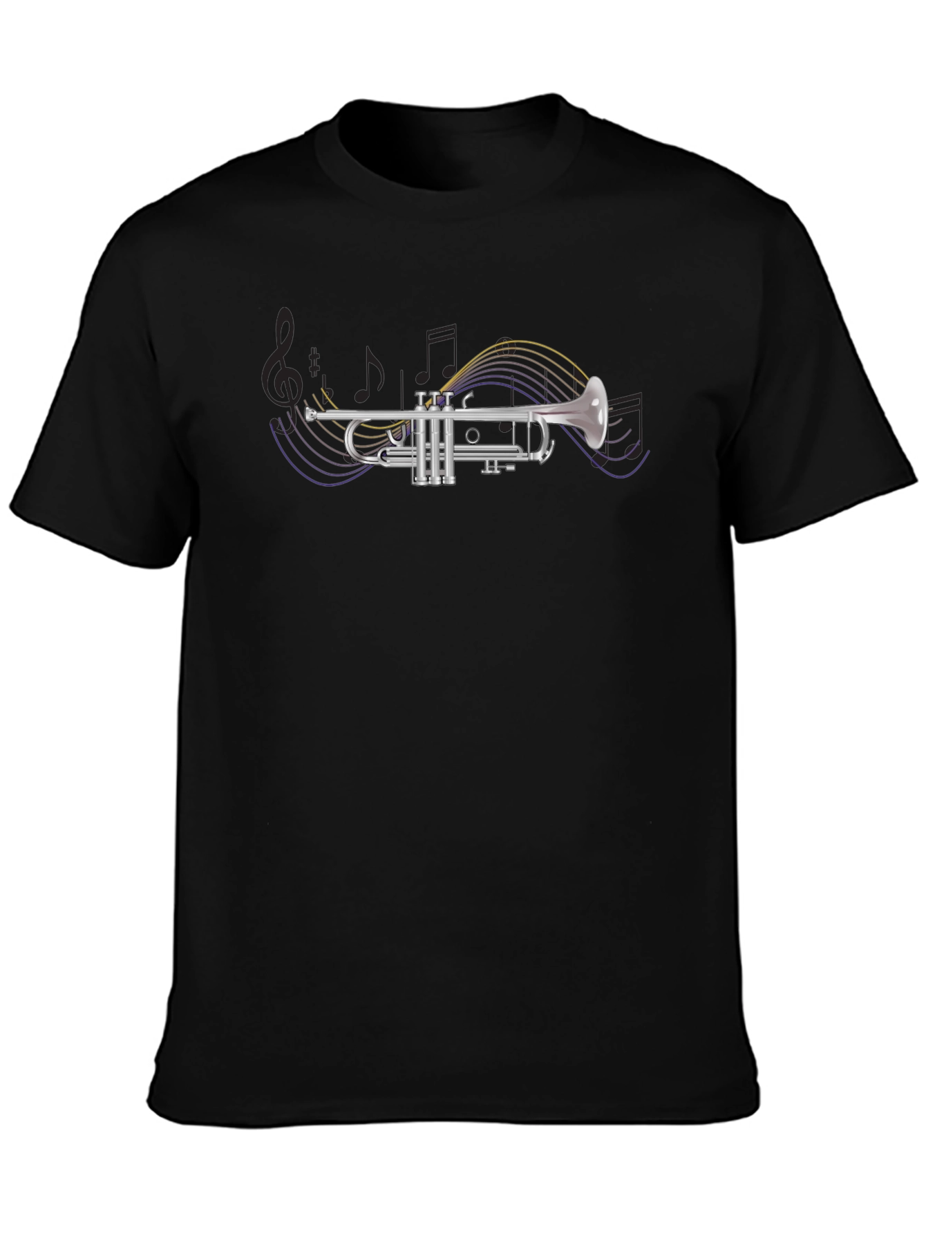 Black Trumpet Music Lover T-Shirt view 3