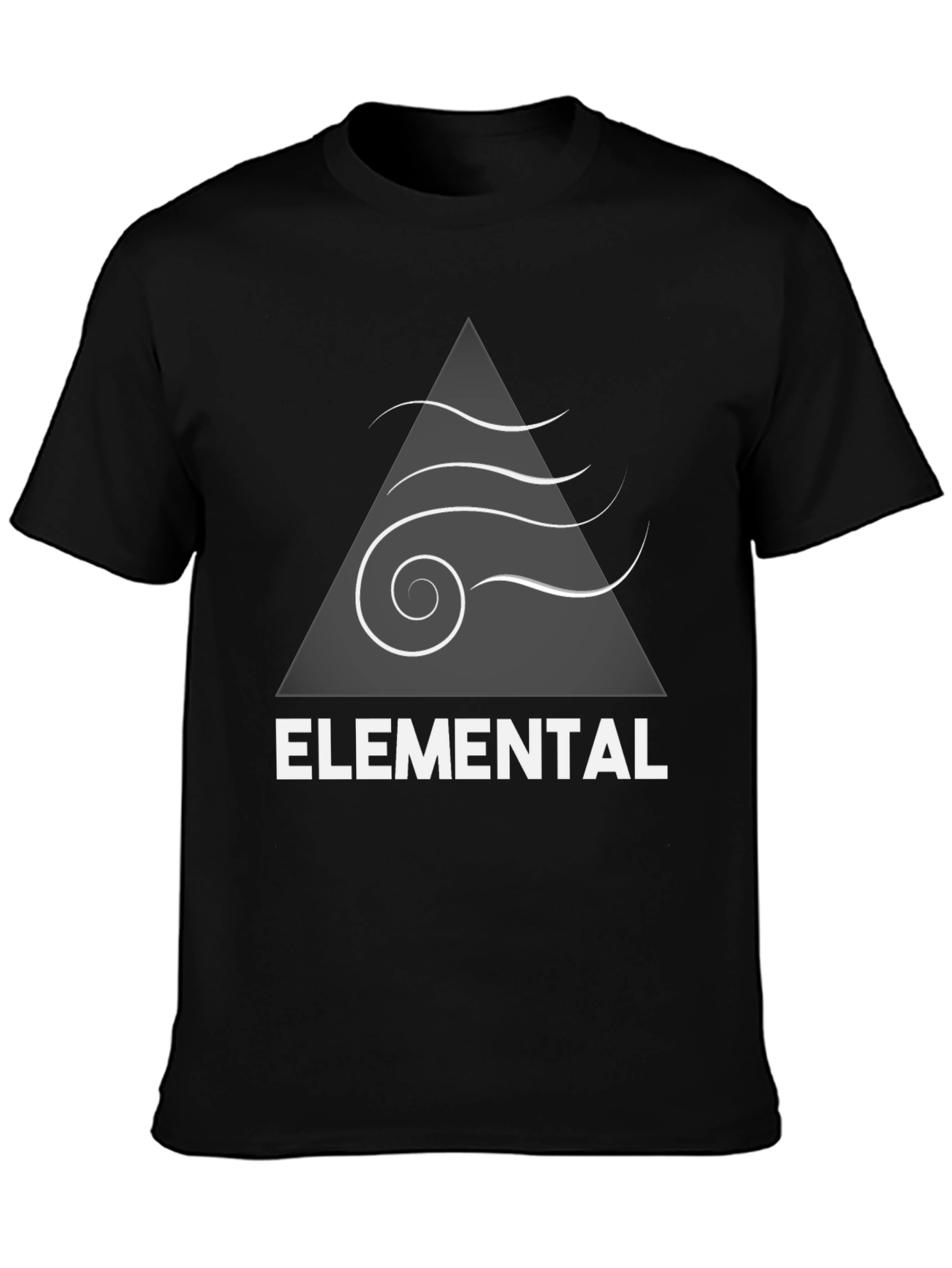Black Elemental Graphic Print T-Shirt view 3