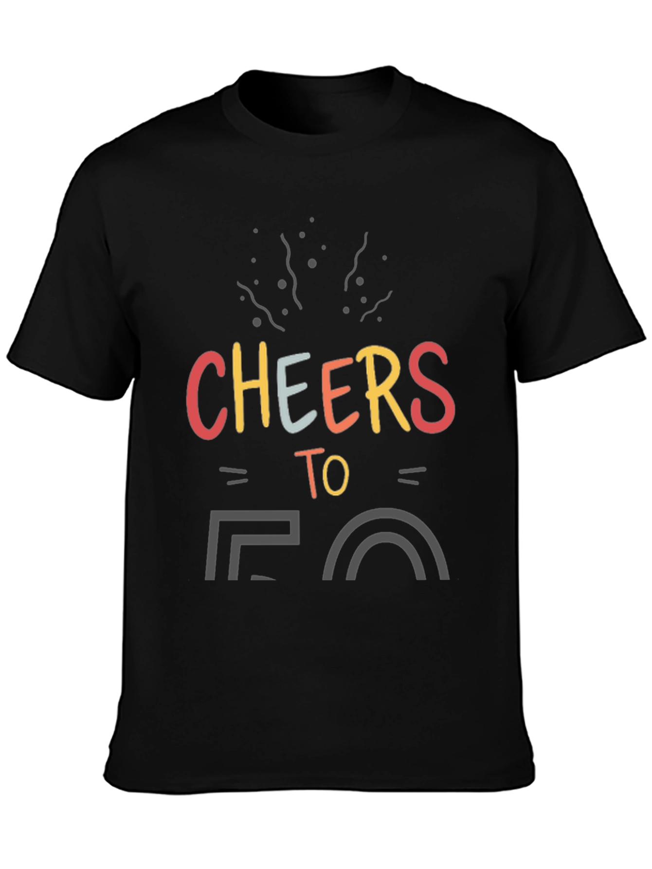 Black Cheers to 50 Black T-Shirt view 3