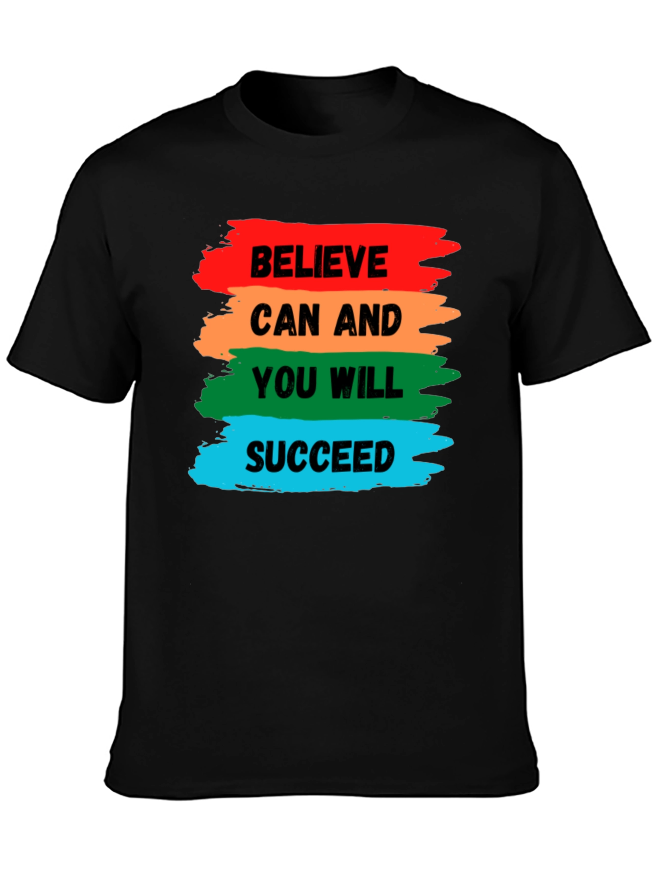 Black Believe Can Succeed Graphic Tee - Motivation Shirt view 3