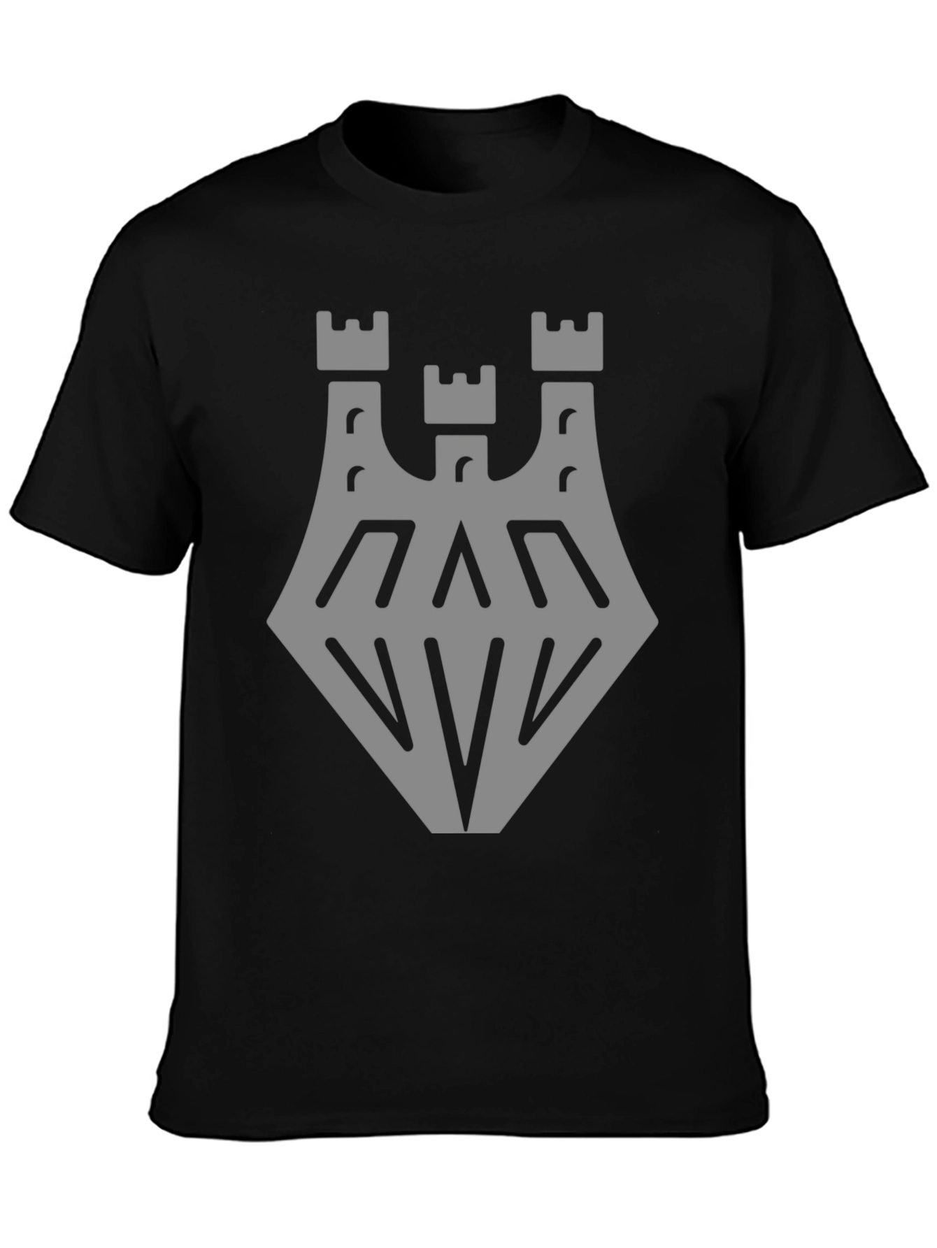 Black Castle Crest Graphic Tee - Black Cotton Blend view 3