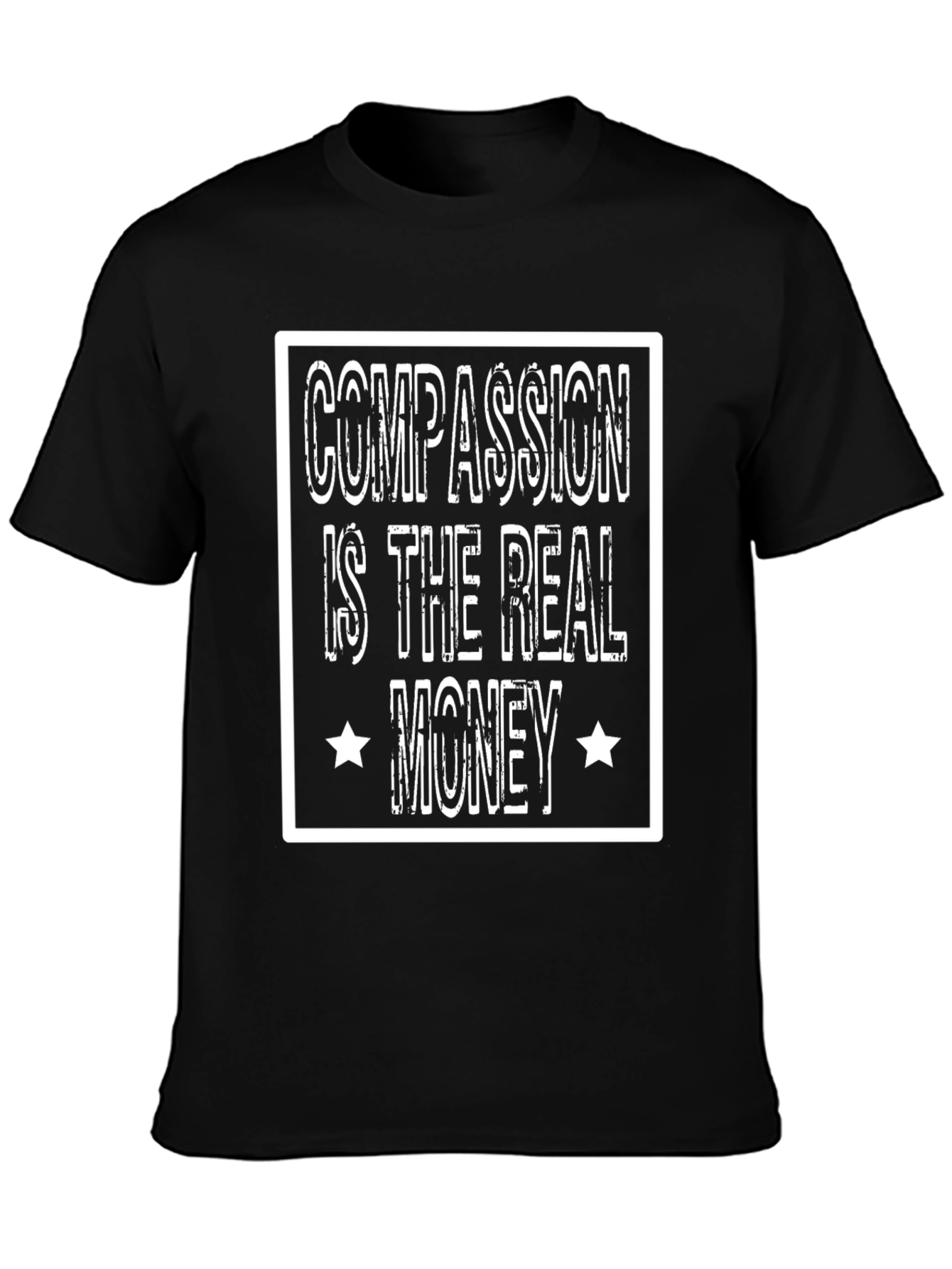 Black Compassion is the Real Money Graphic T-Shirt view 3