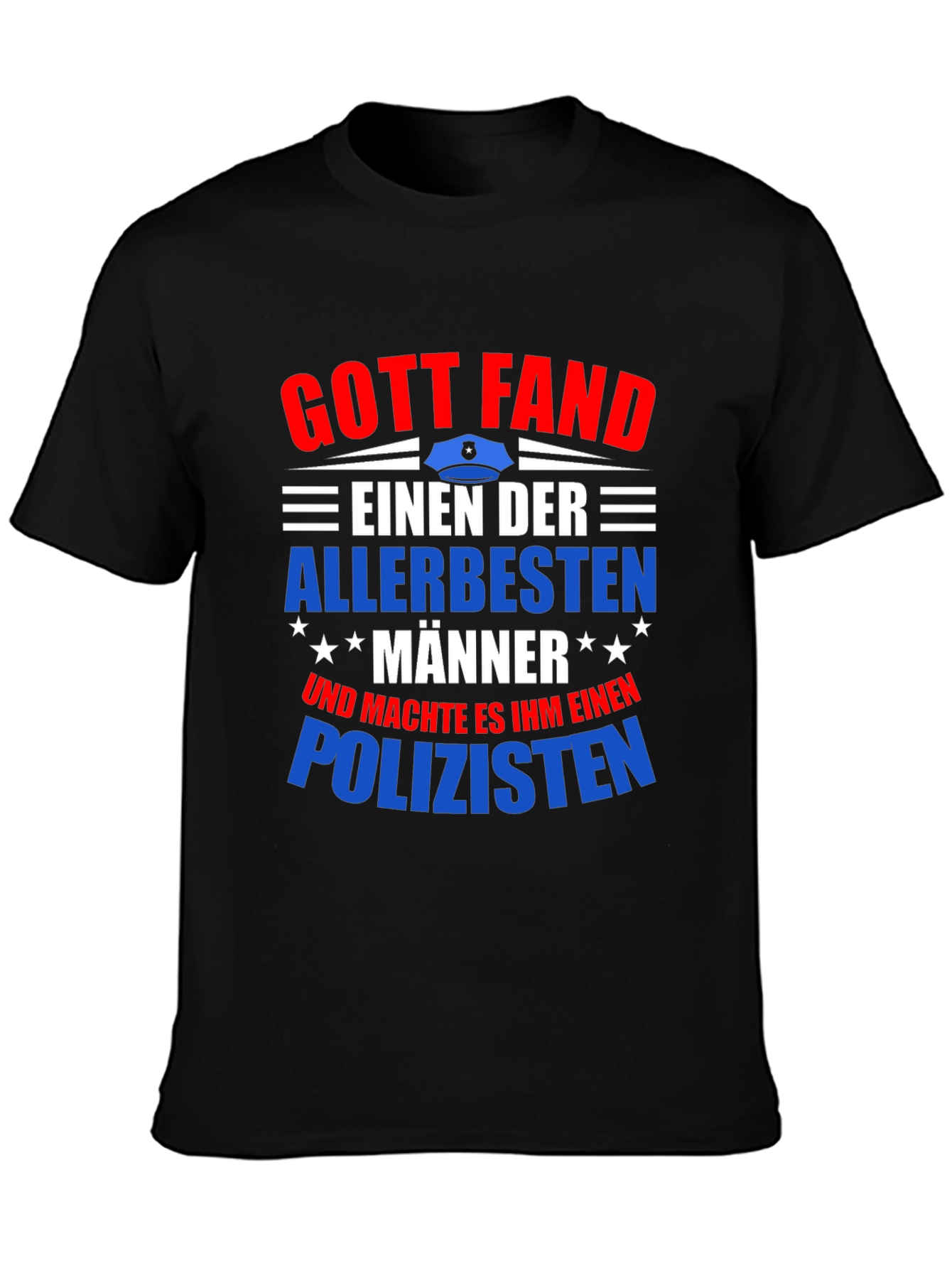 Black Gott Fand Policeman T-Shirt - Best Man view 3