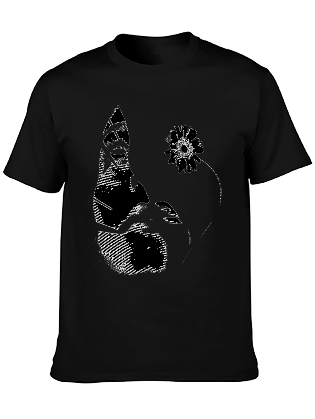 Black Abstract Graphic Print Black T-Shirt view 3
