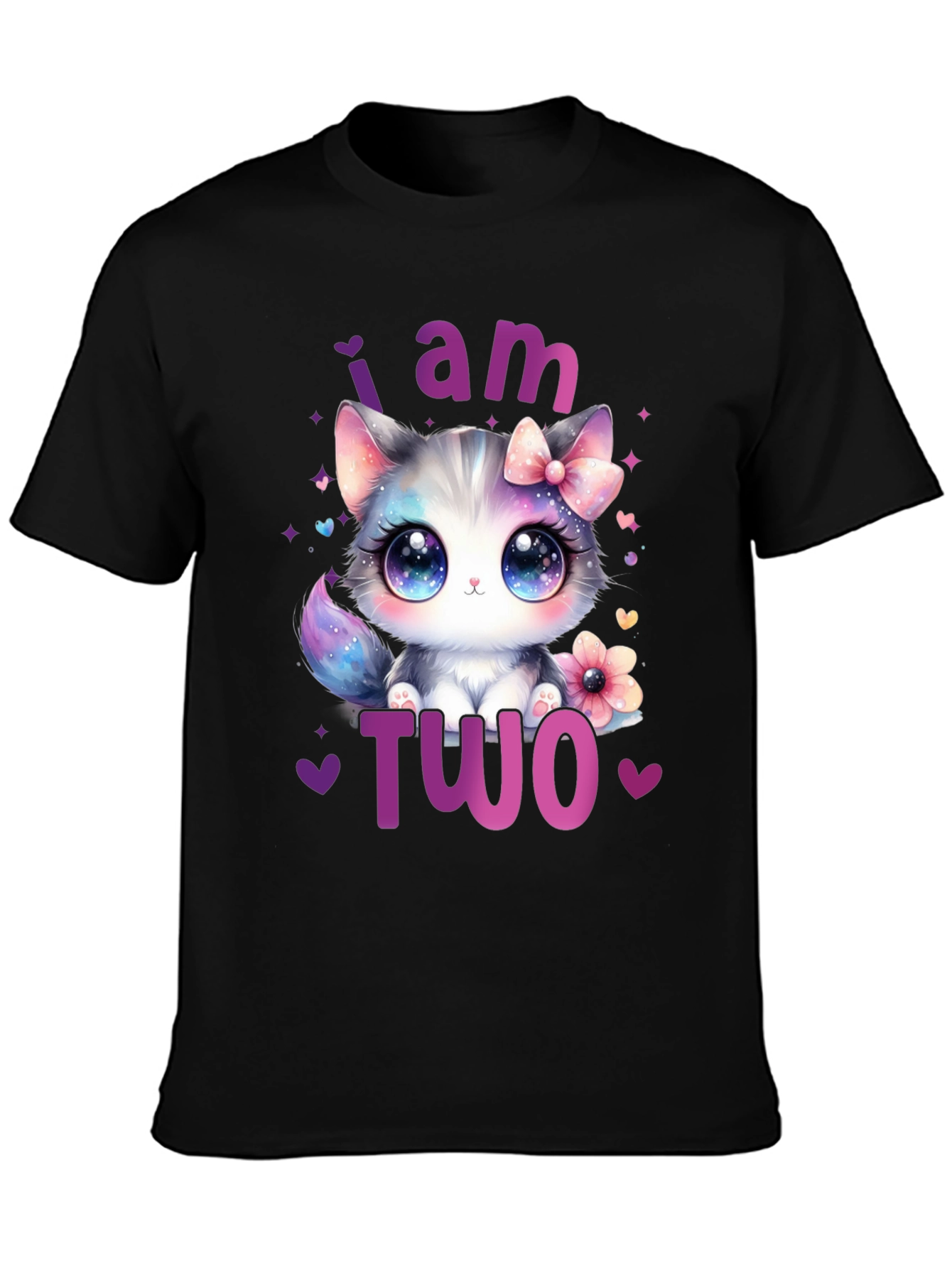 I am Two Cute Kitten Birthday T-Shirt - 3
