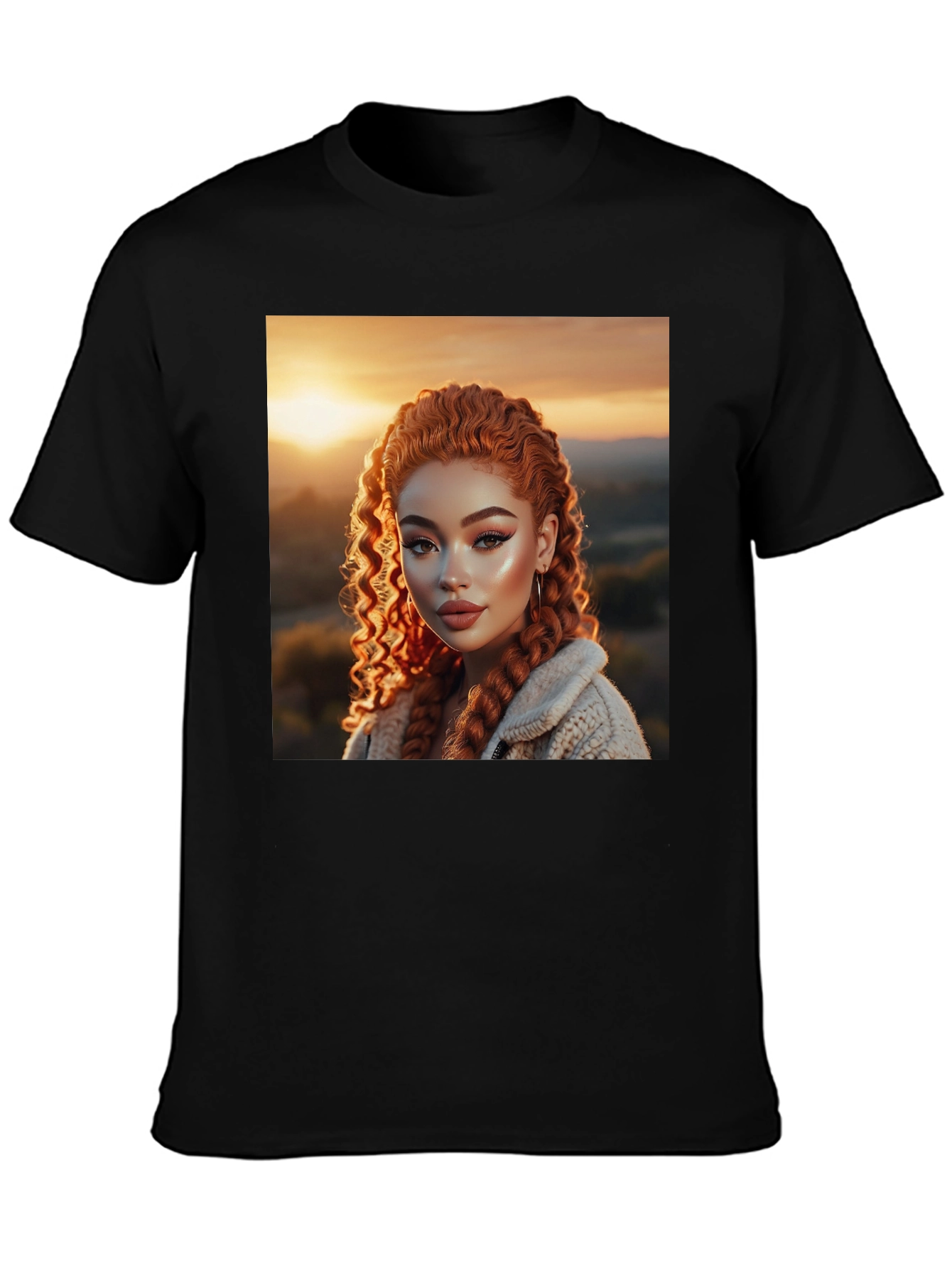 Black Graphic Tee - Red Haired Beauty view 3