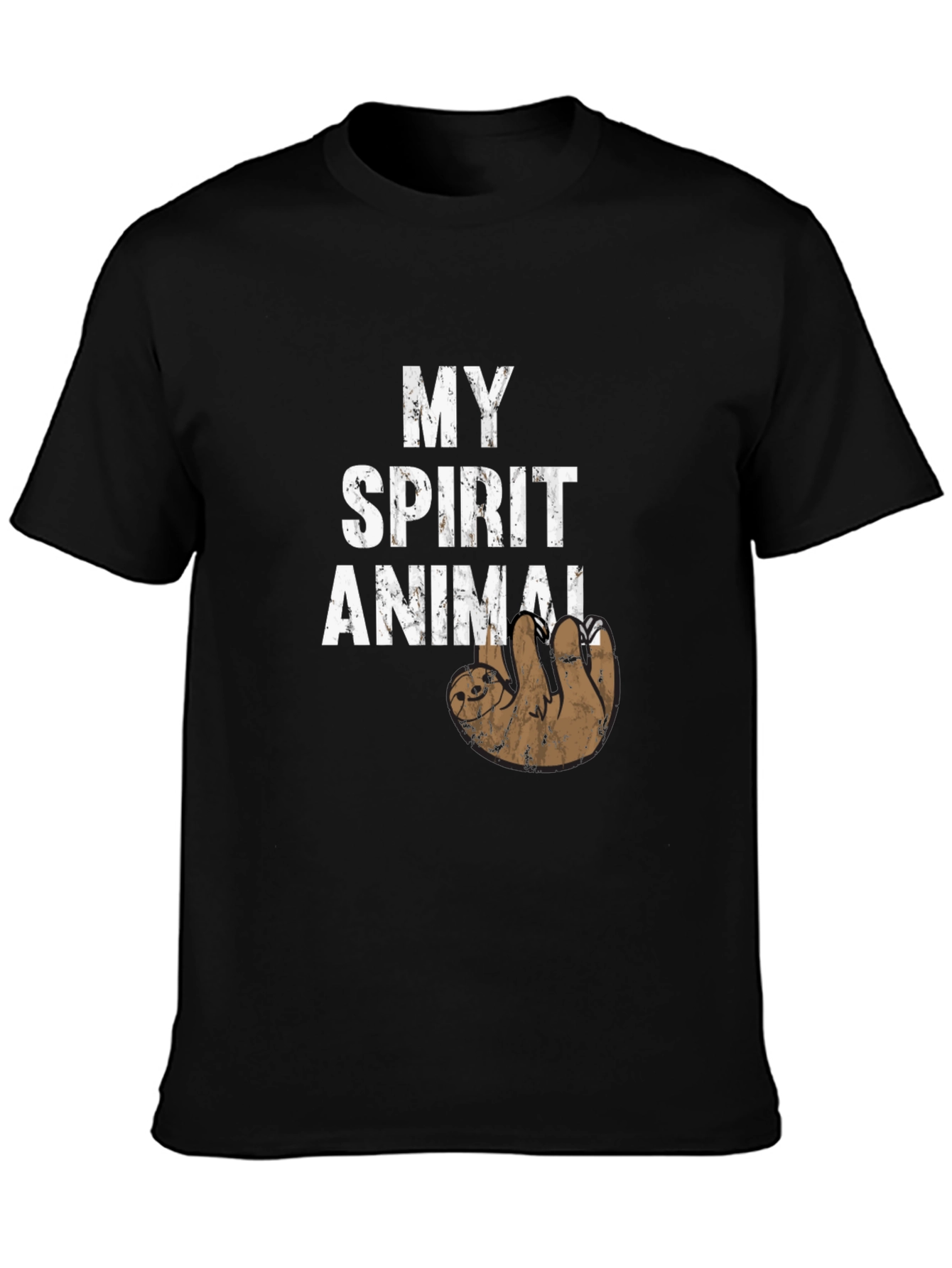 Black My Spirit Animal Sloth T-Shirt Funny Novelty Tee view 3