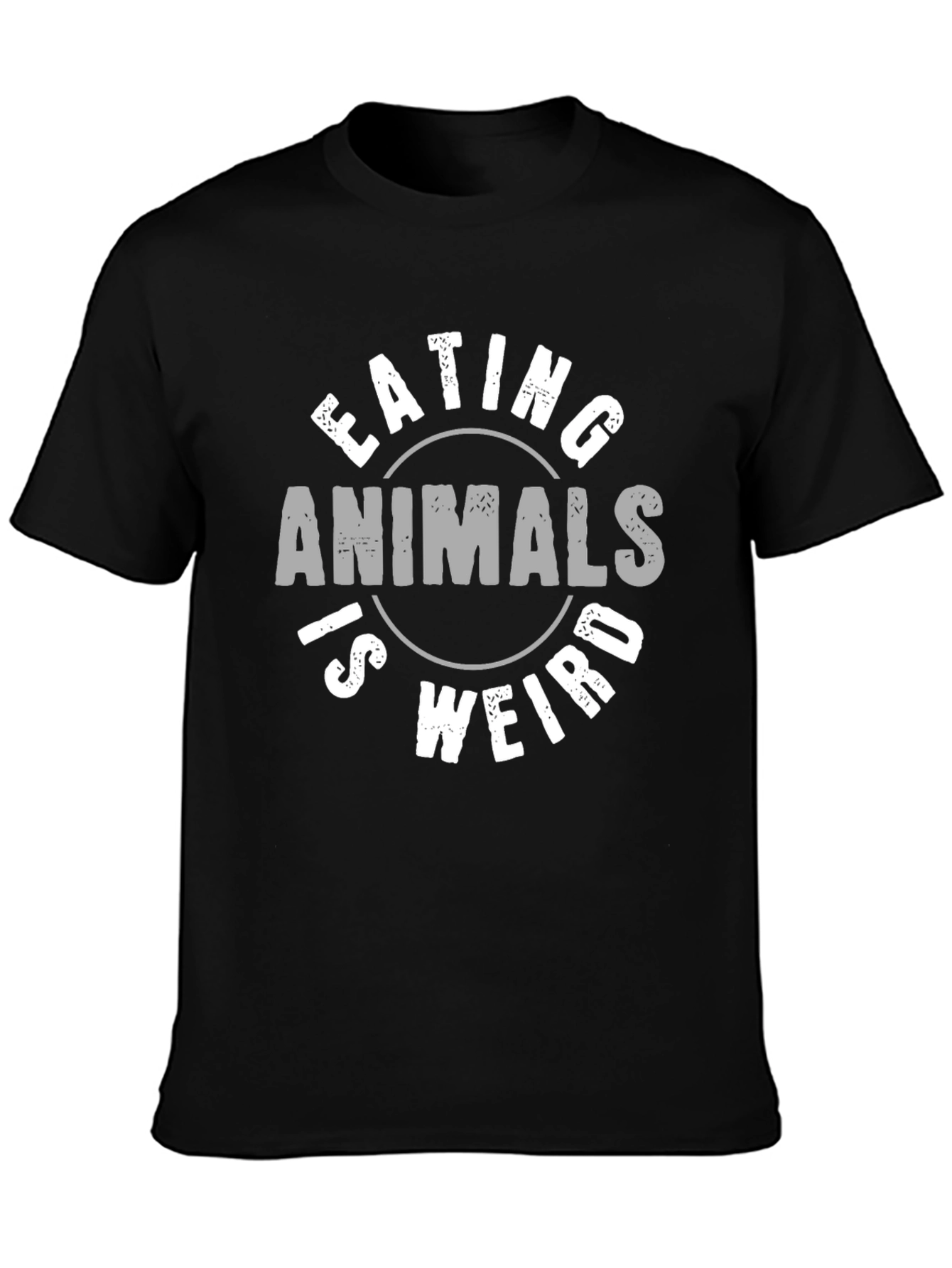 Black Eating Animals Is Weird T-Shirt view 3