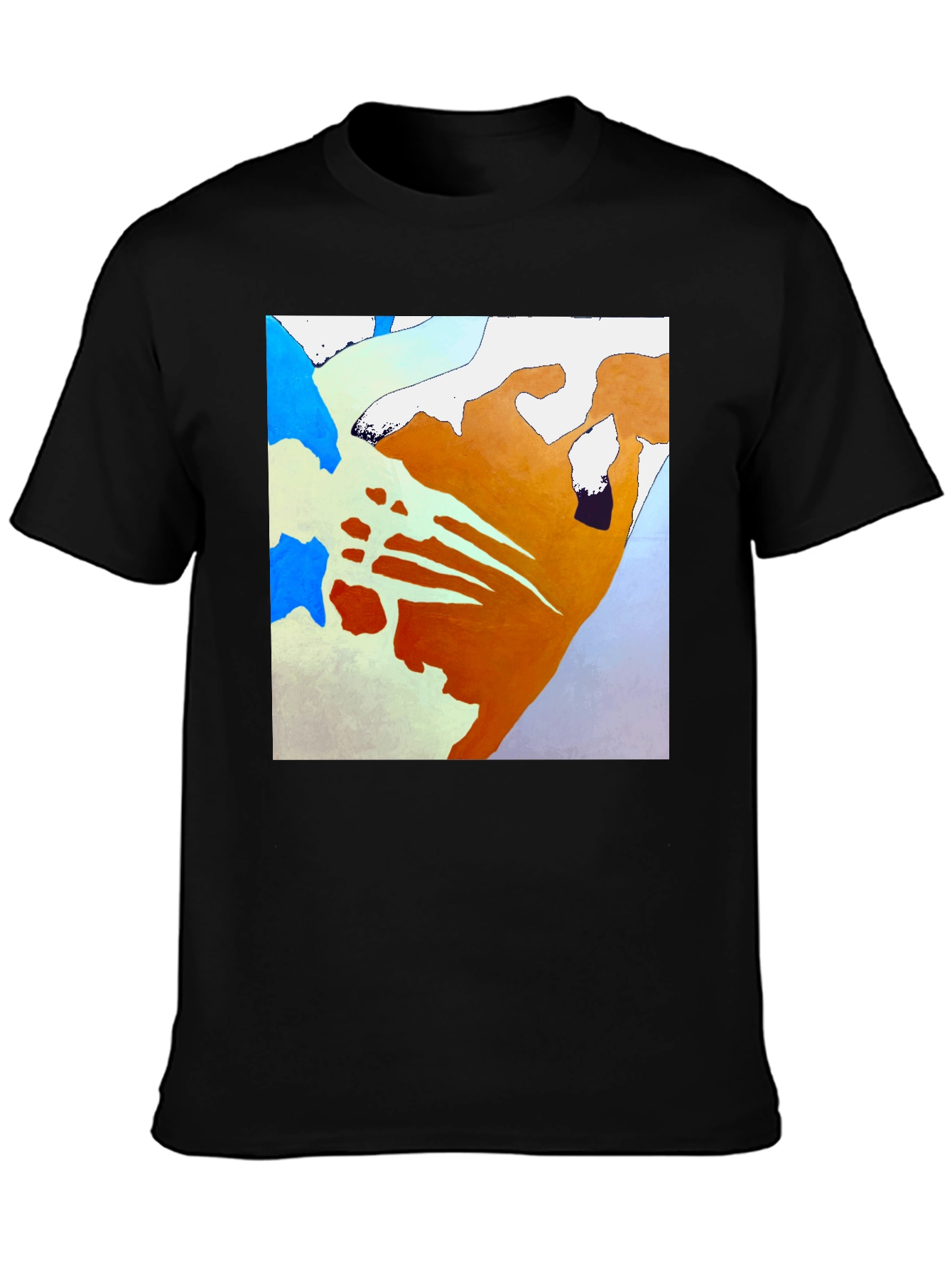 Black Abstract Art T-Shirt - Unique Graphic Tee view 3