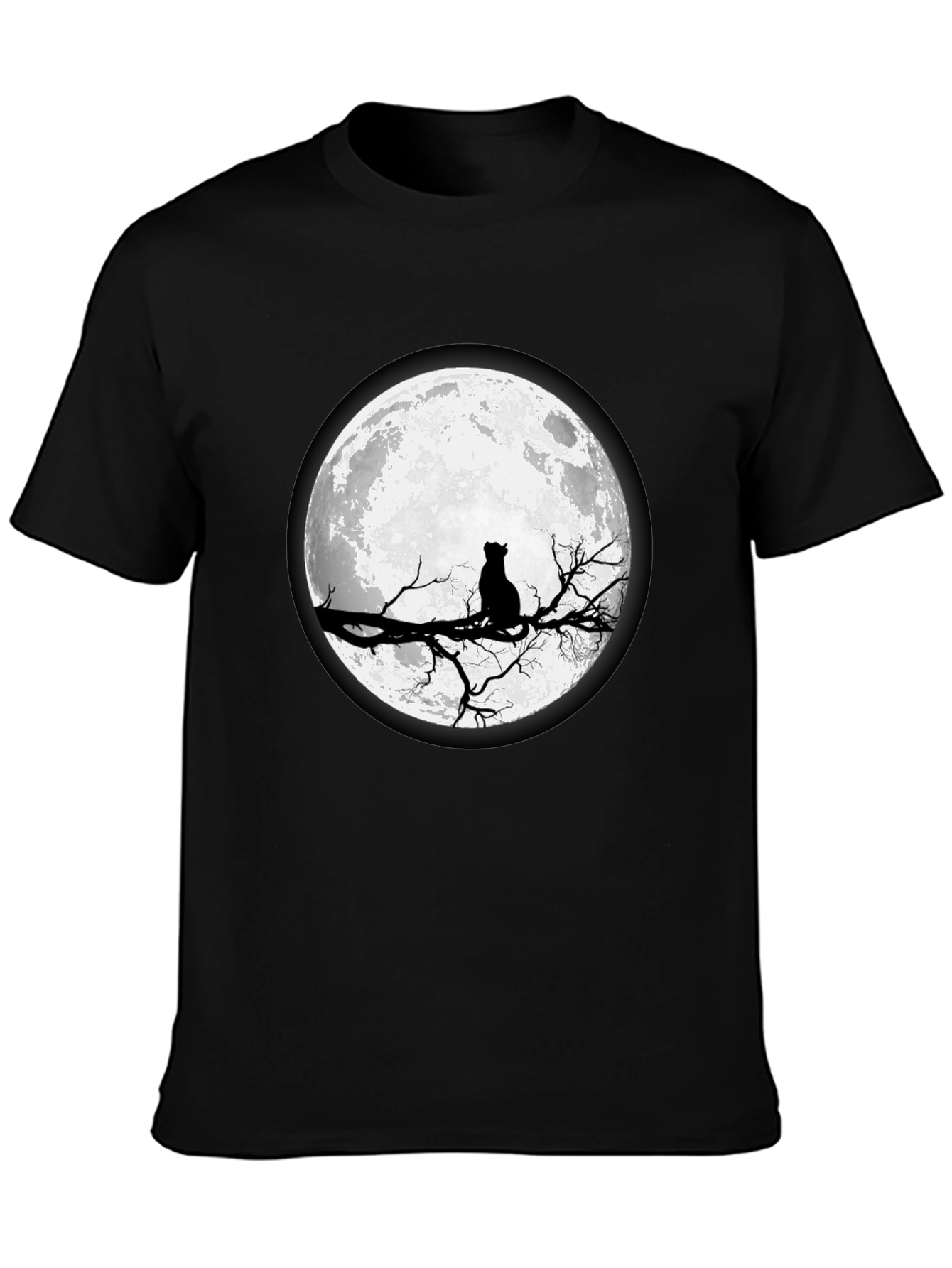 Black Black Cat Moon T-Shirt view 3