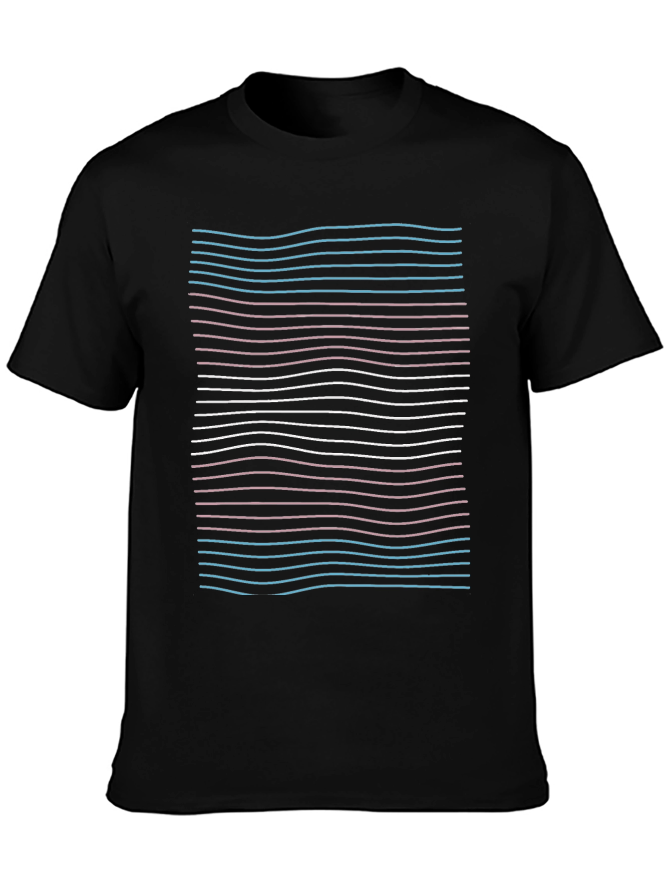 Black Transgender Pride Flag Stripes Black T-Shirt view 3