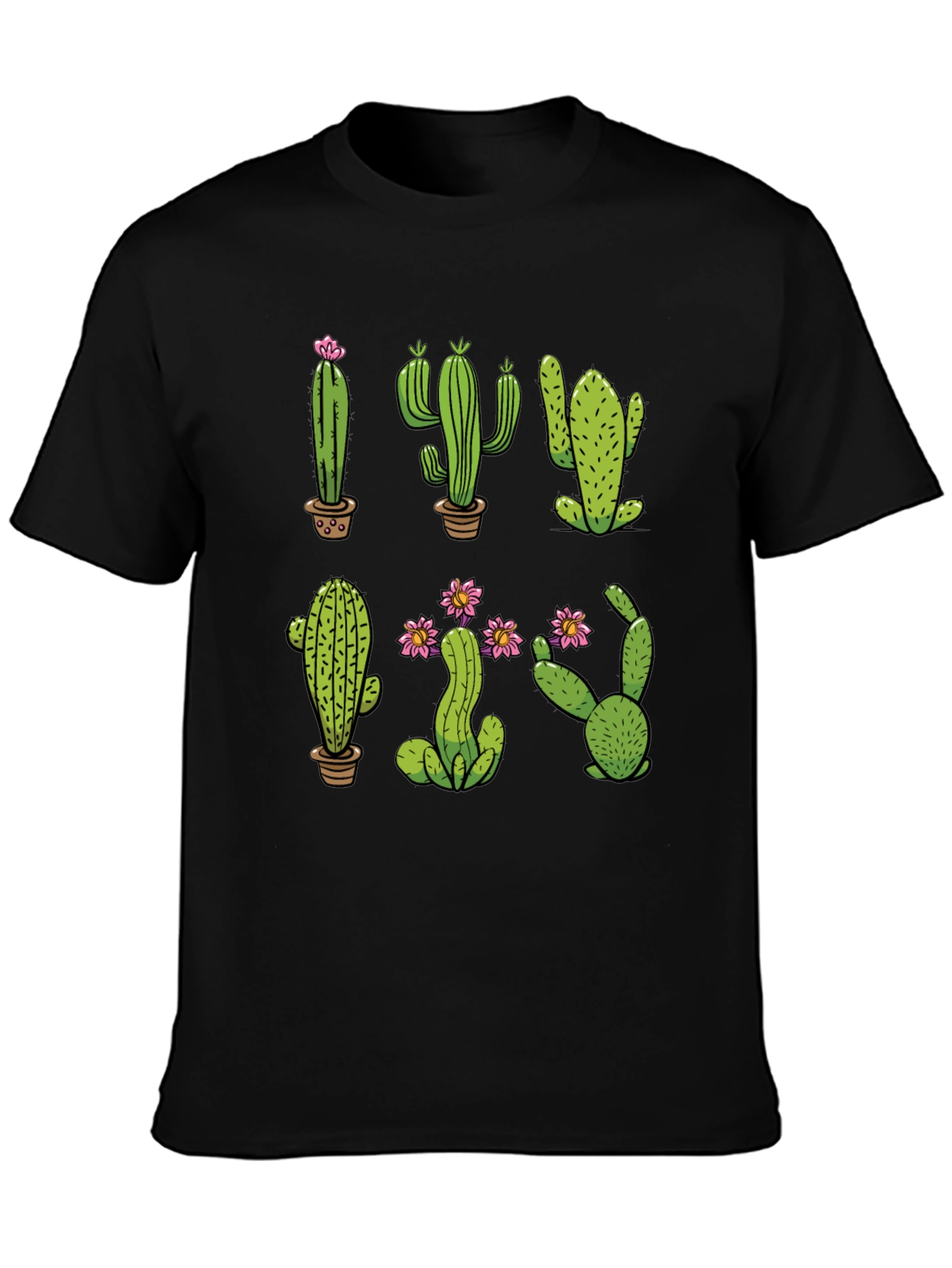 Black Cactus Graphic Print Black T-Shirt view 3