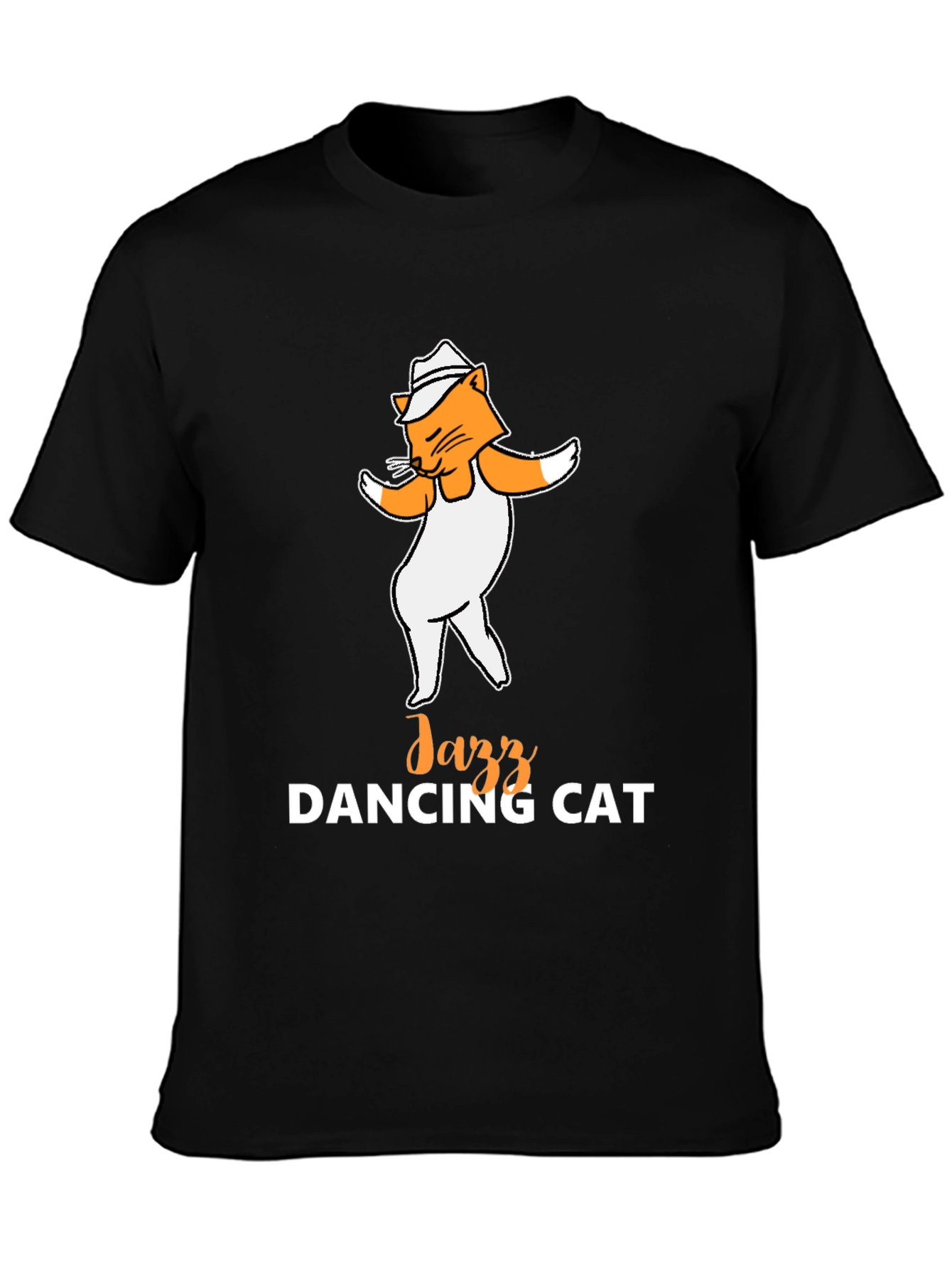 Black Jazz Dancing Cat T-Shirt - Cool Graphic Tee view 3