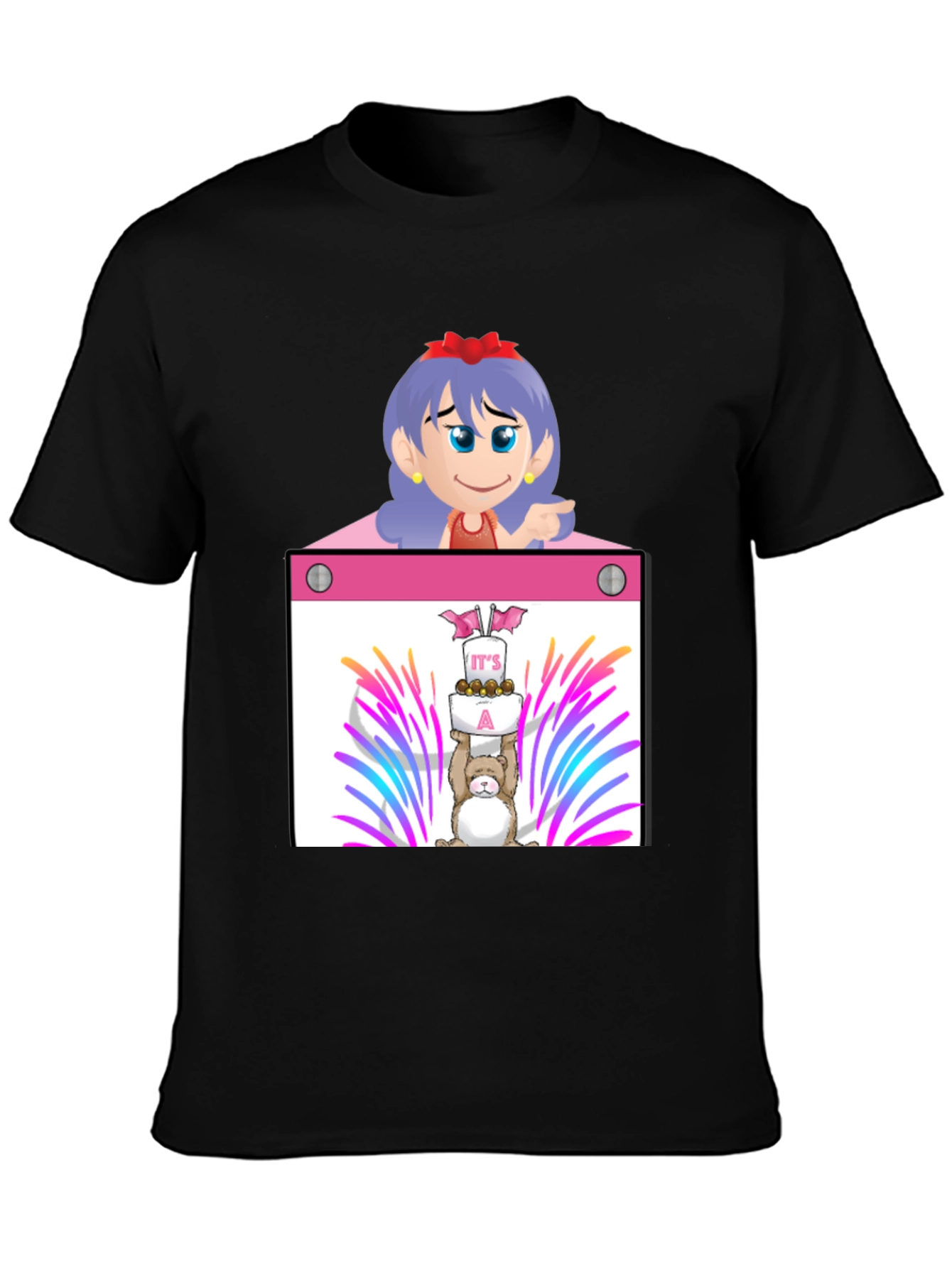 Black Cartoon Character Graphic Tee - Celebrate with Style! view 3