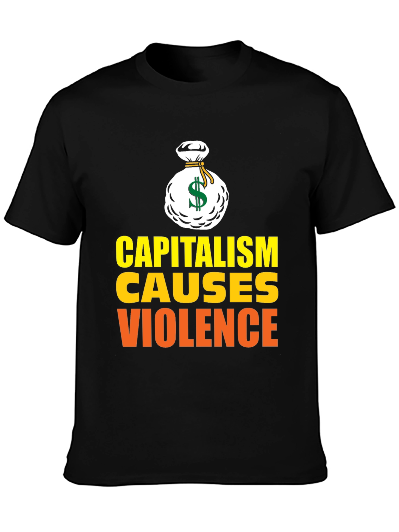 Black Capitalism Causes Violence Graphic T-Shirt view 3
