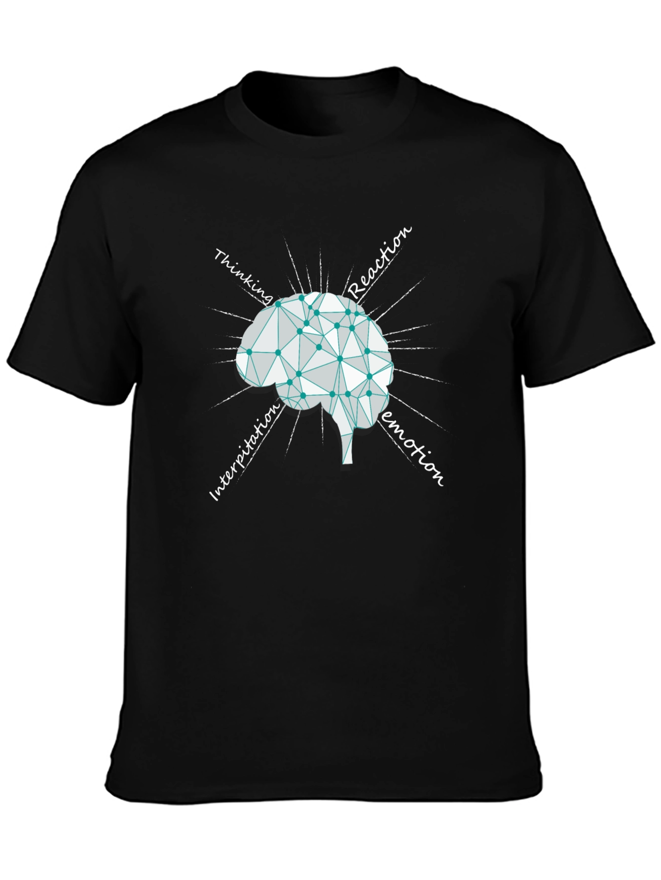 Black Brain Process Black Graphic T-Shirt view 3