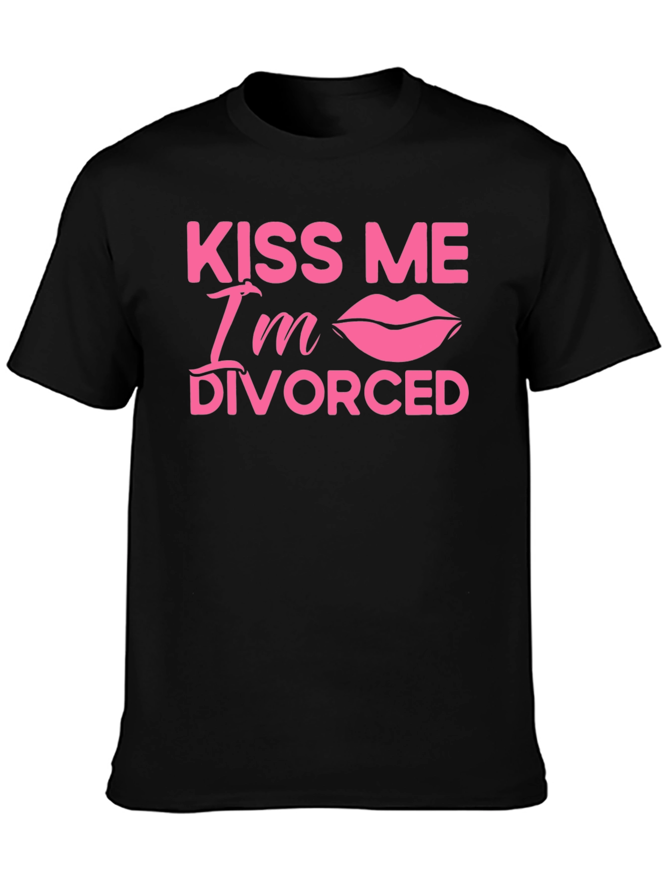 Black Kiss Me I'm Divorced T-Shirt view 3