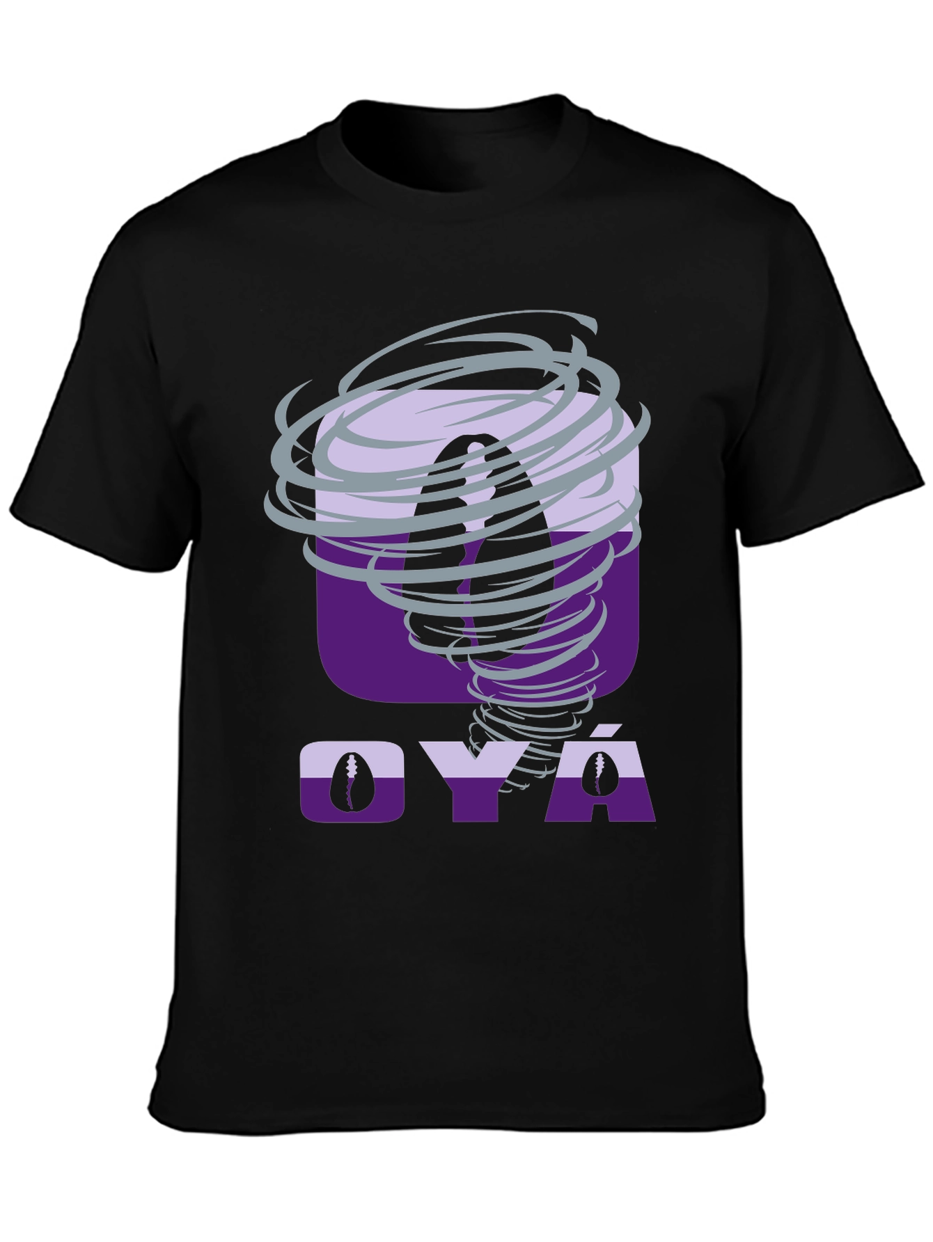 Black Oya Tornado T-Shirt - Unique Graphic Tee view 3
