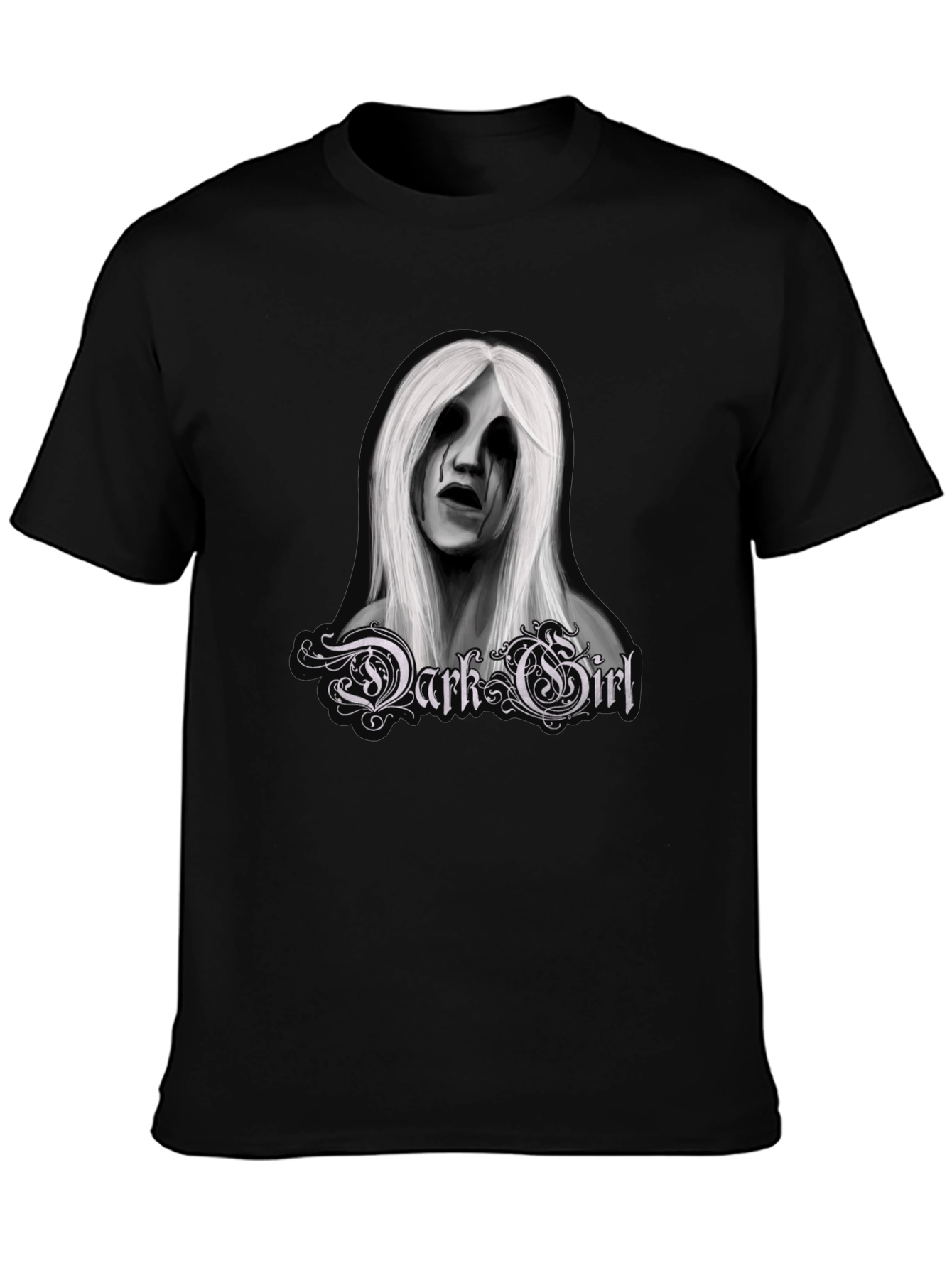 Black Dark Girl Graphic Tee - Men's Black T-Shirt view 3