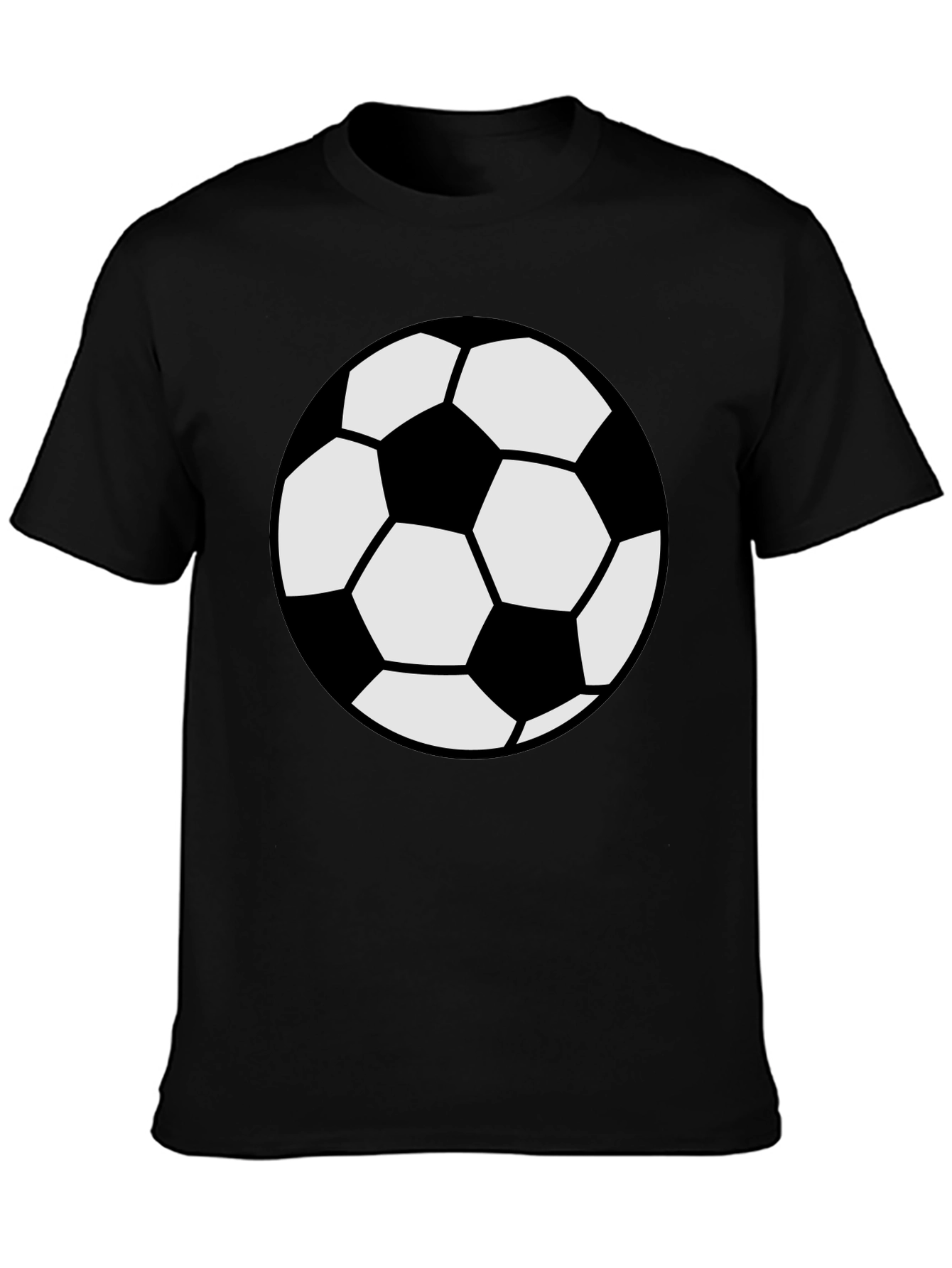 Black Soccer Ball Graphic Tee - Black Cotton Comfort view 3