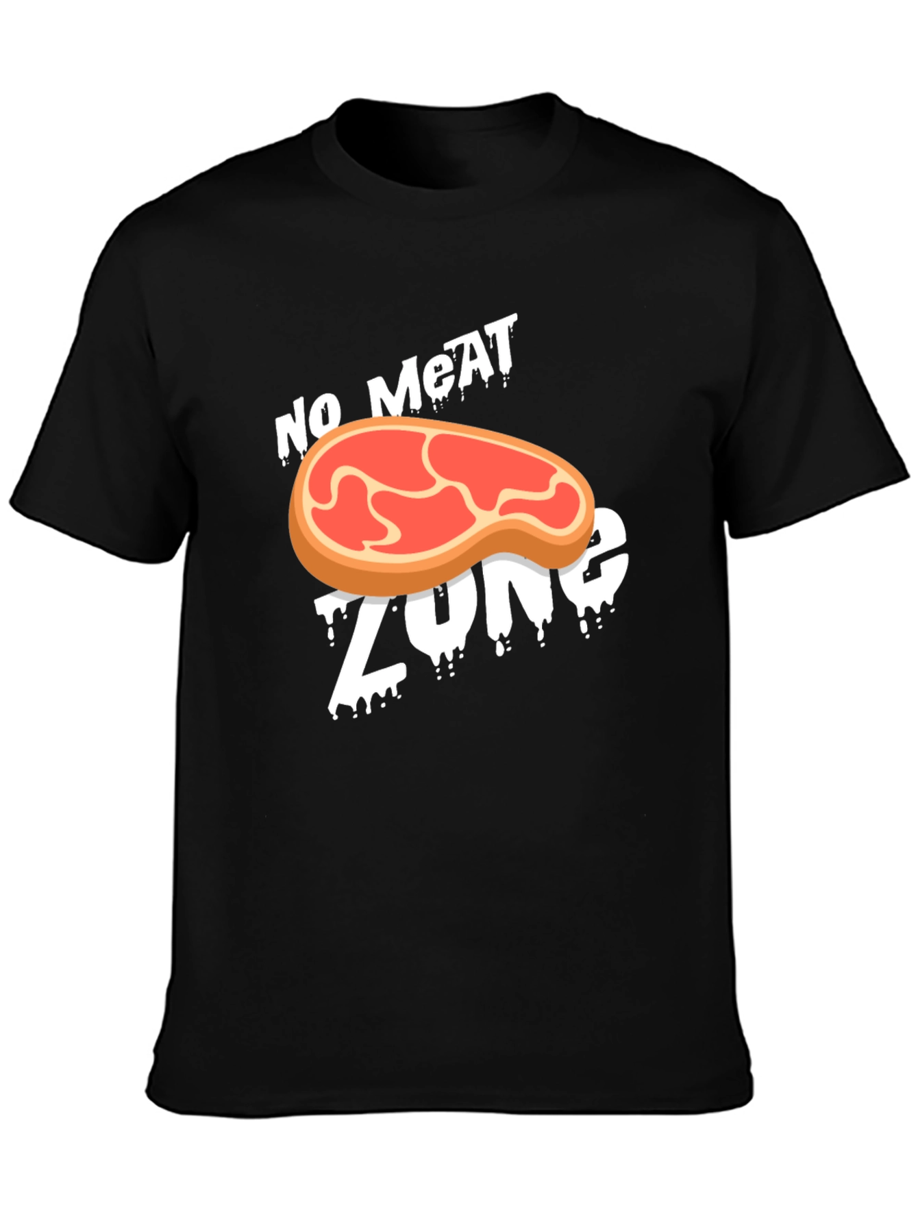 Black No Meat Zone Graphic T-Shirt - Vegan Style view 3