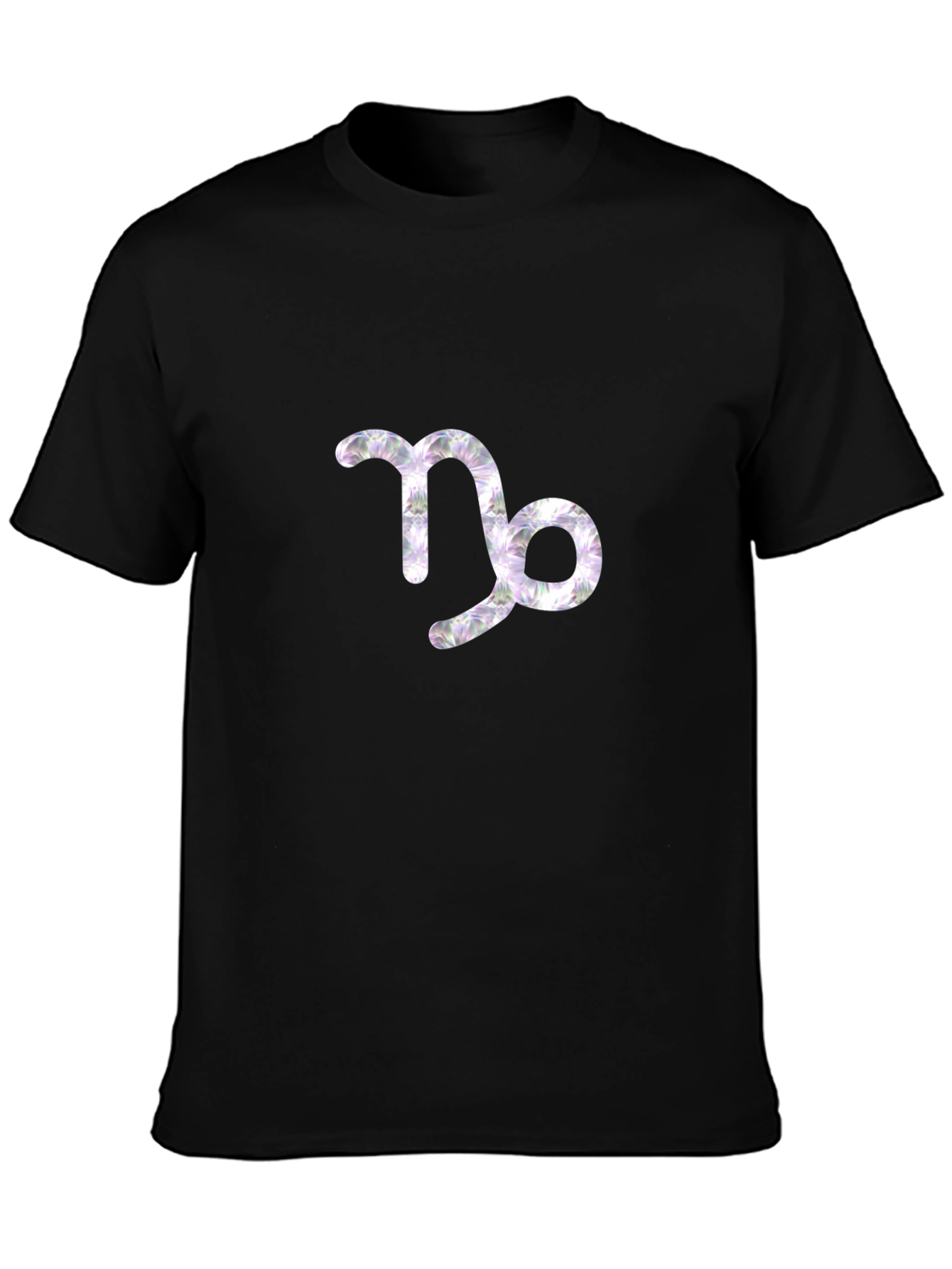 Black Capricorn Zodiac Sign T-Shirt - Black view 3