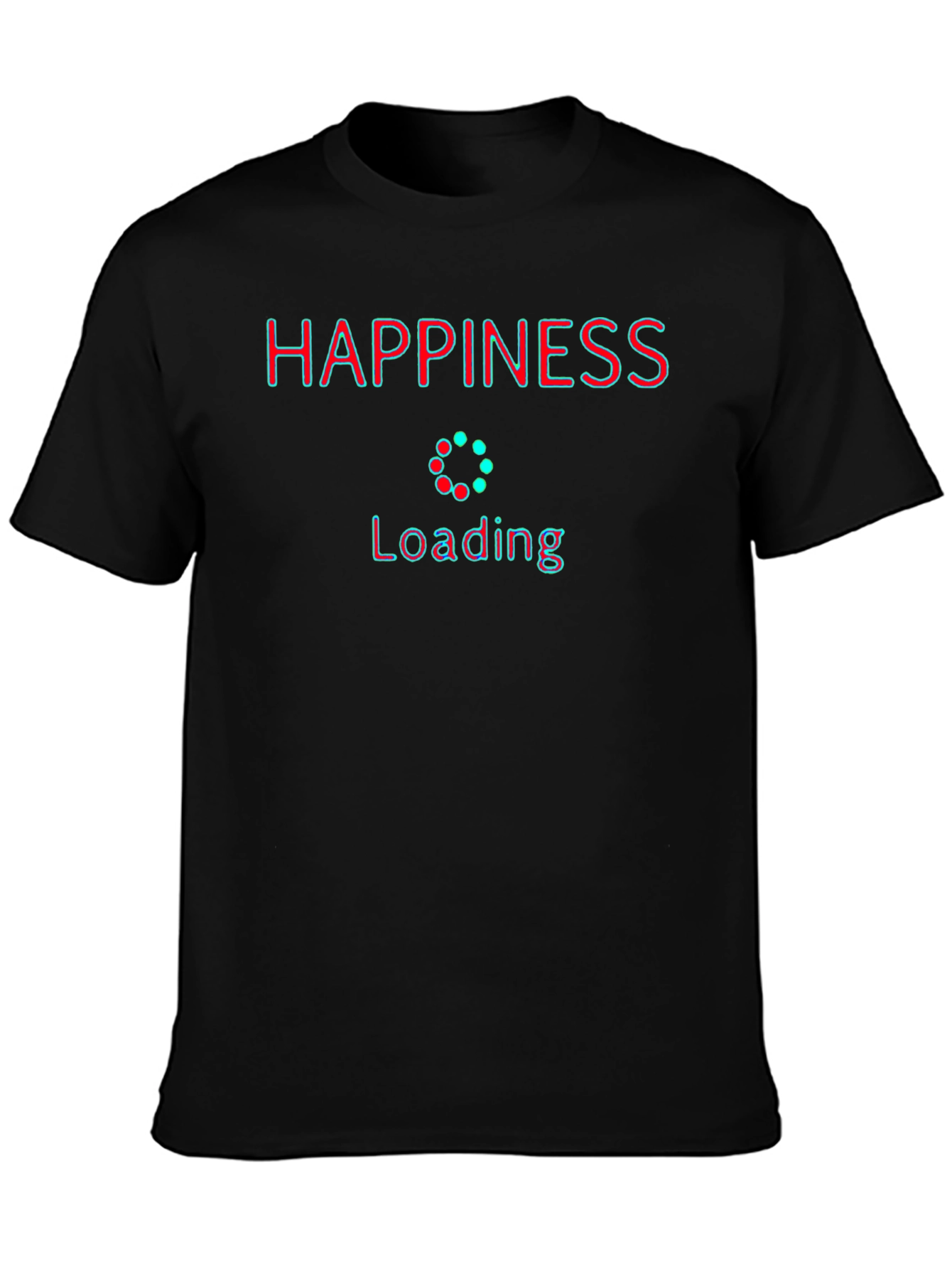 Black Happiness Loading T-Shirt - Stylish Graphic Tee view 3